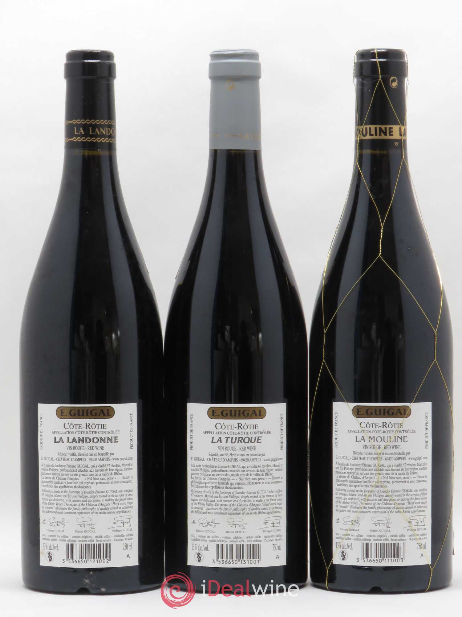 Côte-Rôtie Guigal Trilogie La Turque - La Landonne - La Mouline 2009 - Lot de 3 bouteilles - 1