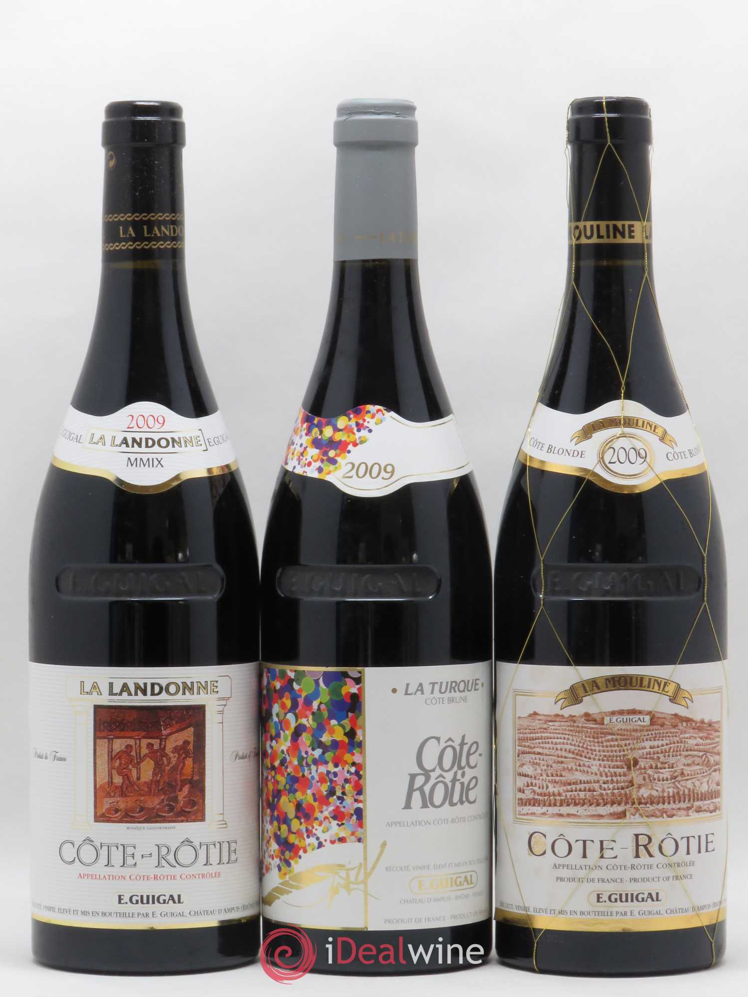Côte-Rôtie Guigal Trilogie La Turque - La Landonne - La Mouline 2009 - Lot de 3 bouteilles - 0