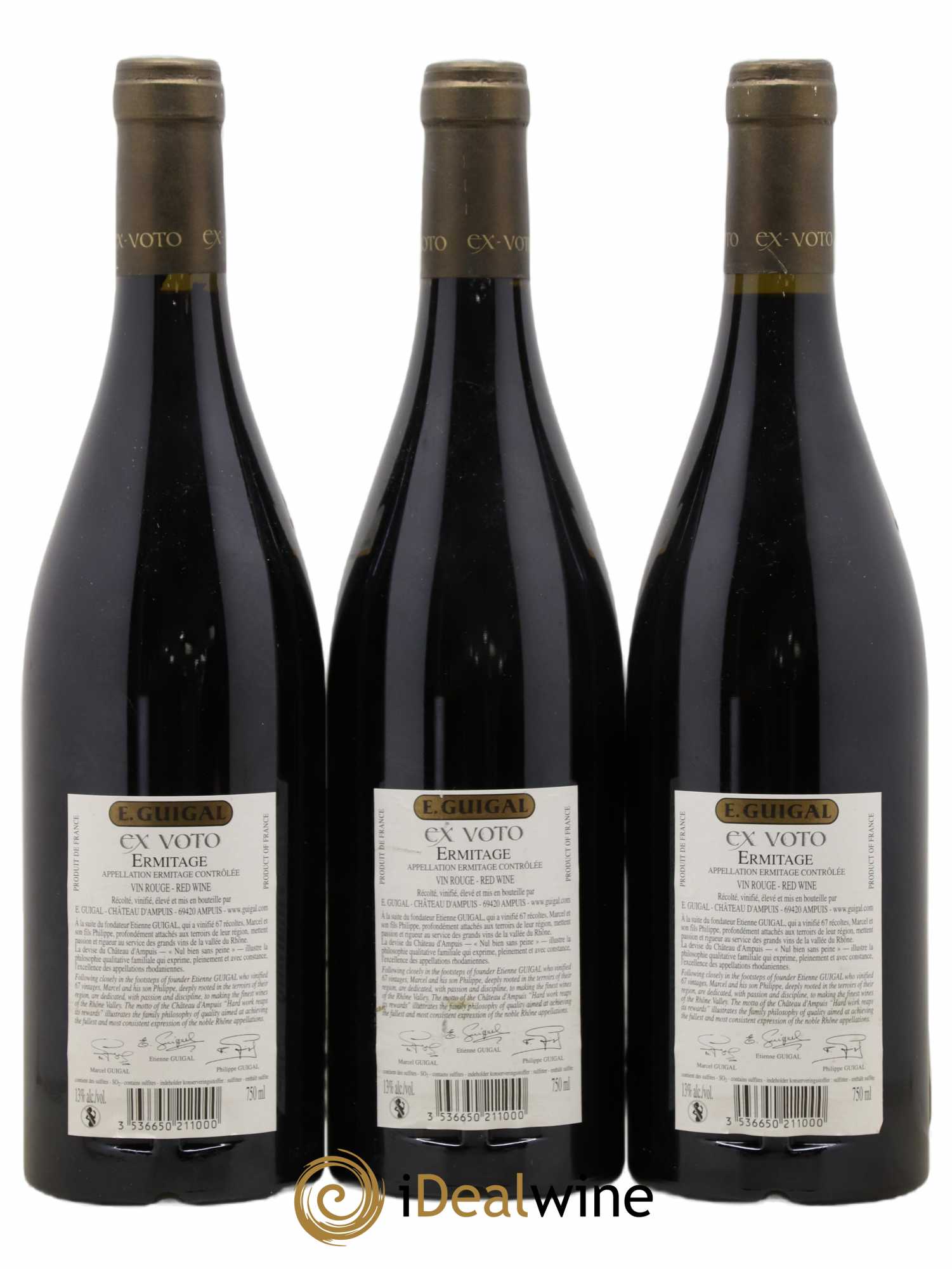 Ermitage Ex Voto Guigal 2005 - Lot de 3 bouteilles - 1