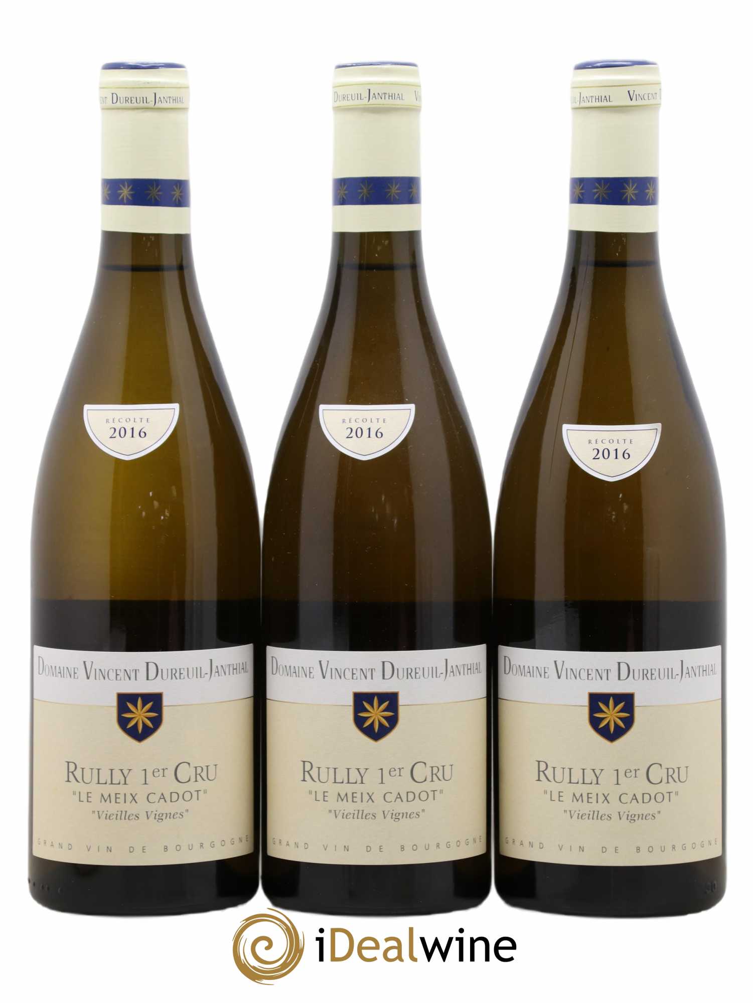 Rully 1er Cru Le Meix Cadot Vieilles Vignes Vincent Dureuil-Janthial 2016 - Lot de 3 bouteilles - 0