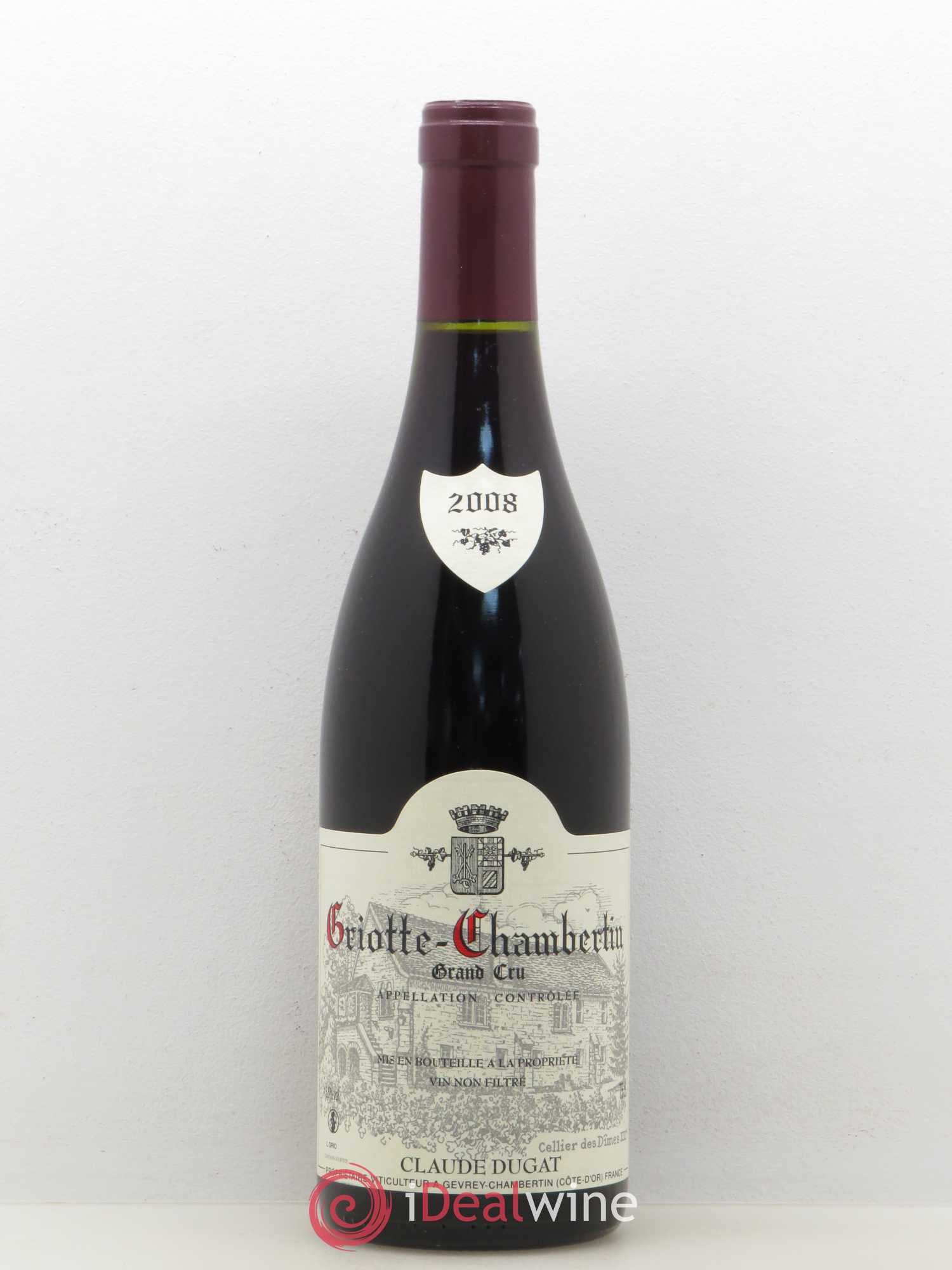 Griotte-Chambertin Grand Cru Claude Dugat 2008 - Lot de 1 bouteille - 0
