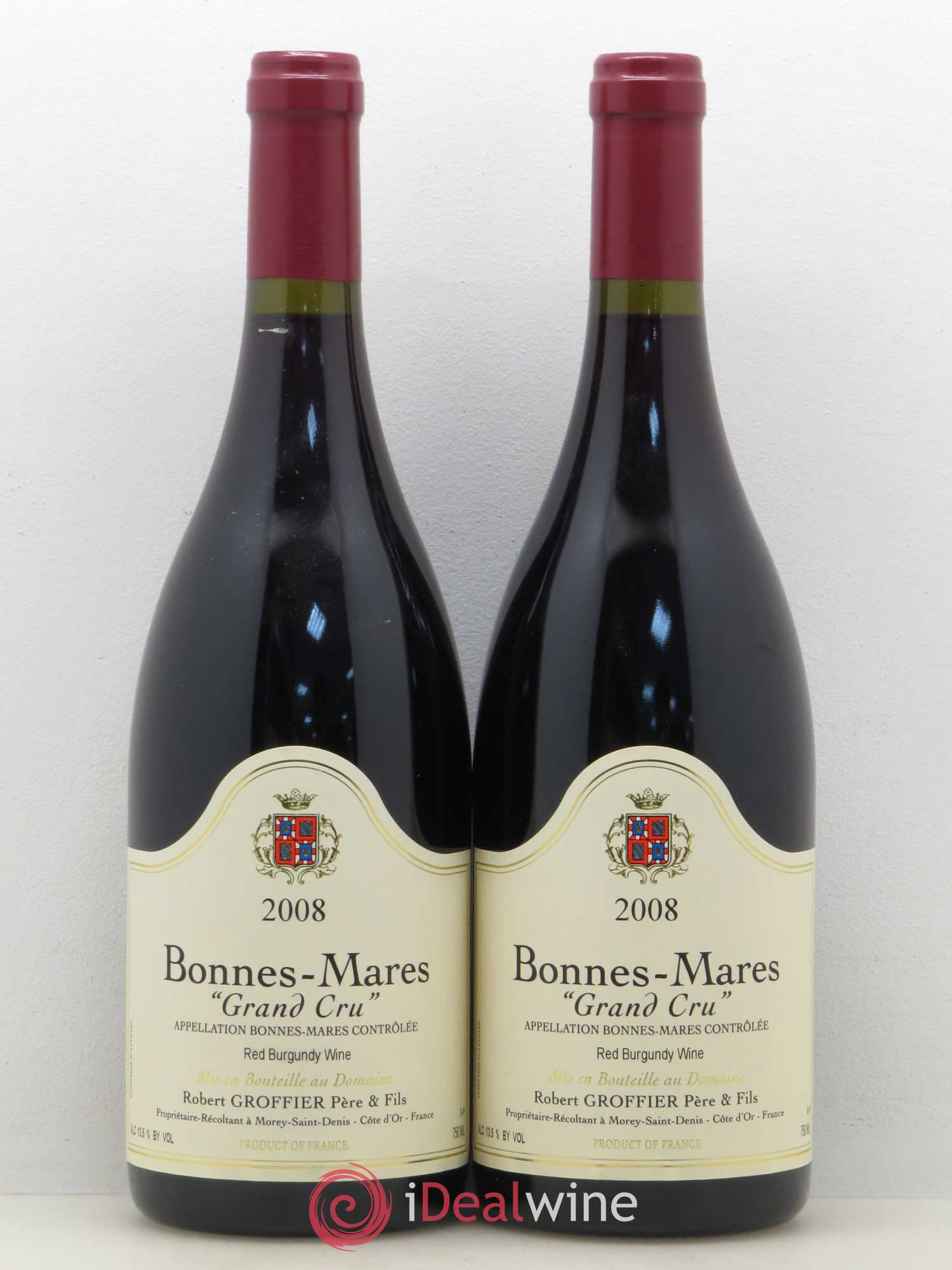 Bonnes-Mares Grand Cru Robert Groffier Père & Fils (Domaine) 2008 - Lot de 2 bouteilles - 0
