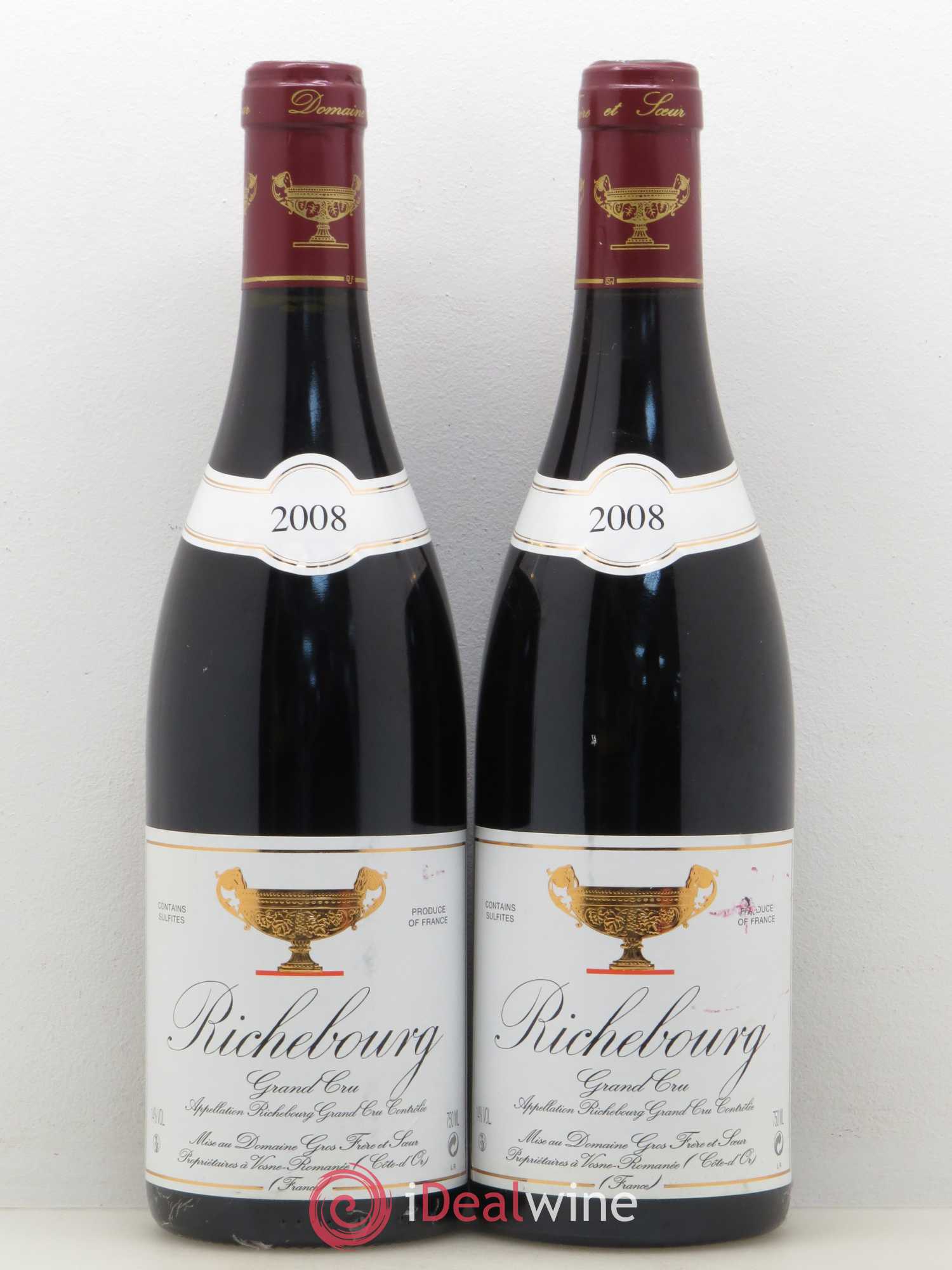 Richebourg Grand Cru Gros Frère & Soeur 2008 - Lot de 2 bouteilles - 0