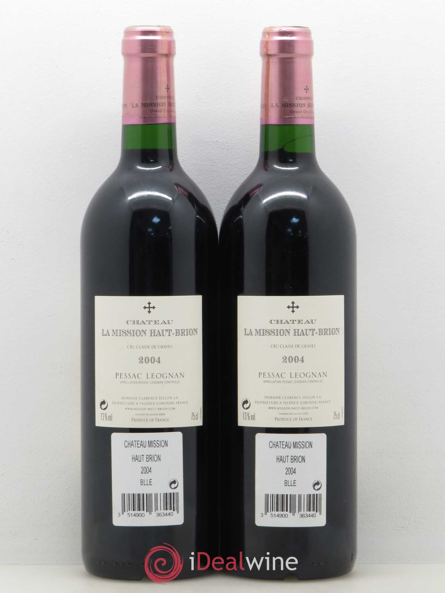 Château la Mission Haut-Brion Cru Classé de Graves 2004 - Lot de 2 bouteilles - 1