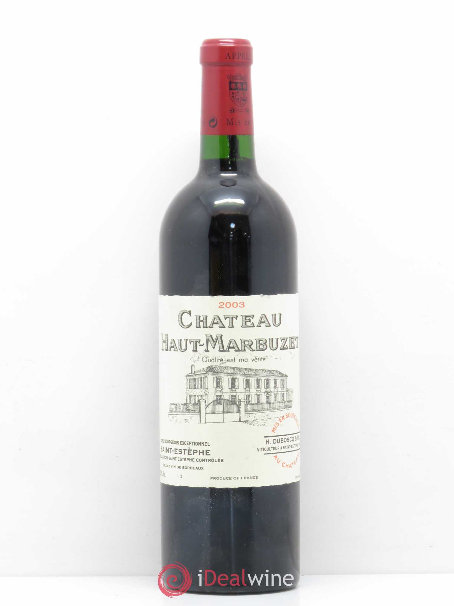 Château Haut Marbuzet 2003 - Lot de 1 bouteille - 0