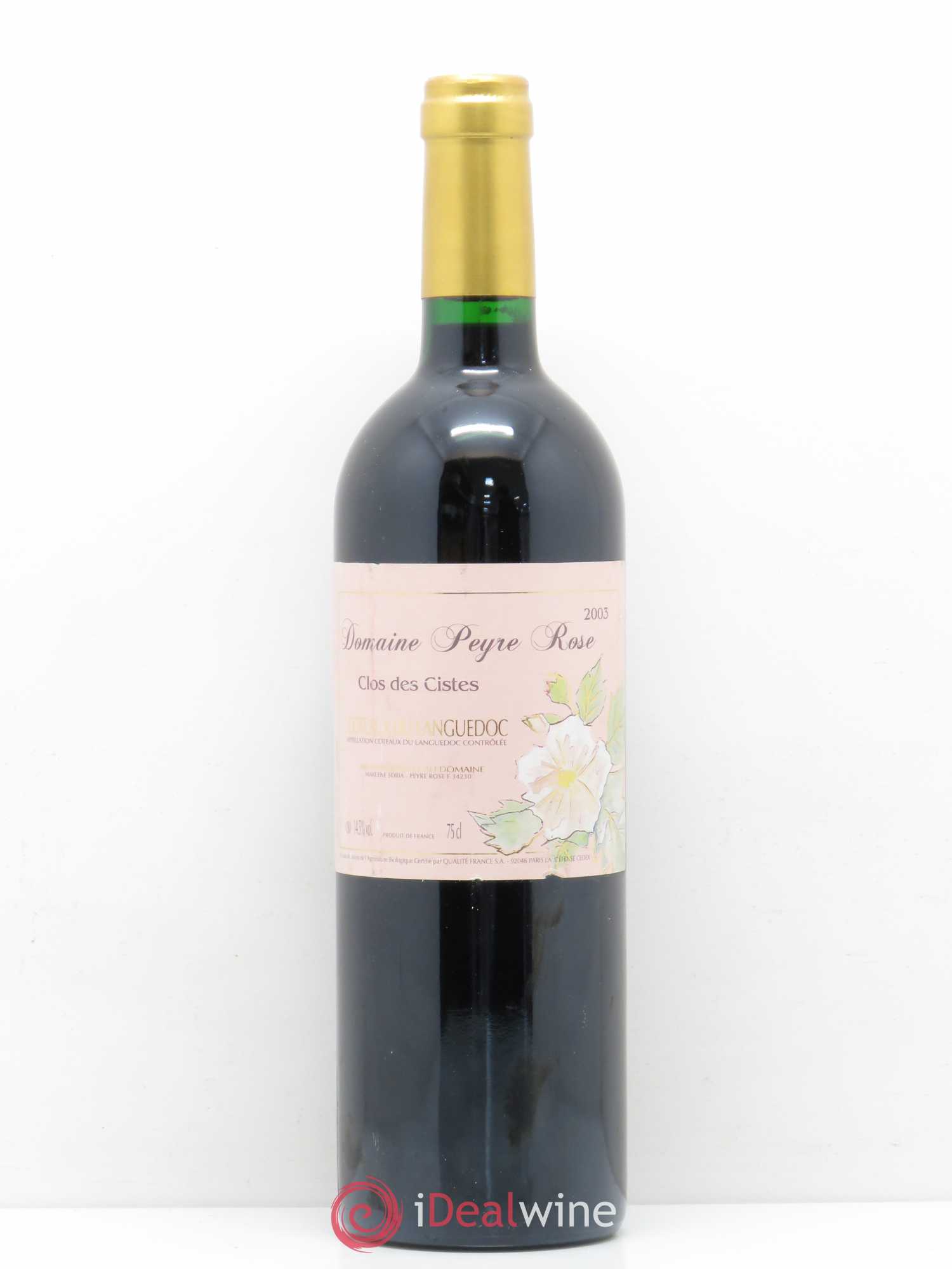 Vin de France (anciennement Coteaux du Languedoc) Domaine Peyre Rose Les Cistes Marlène Soria 2003 - Lot de 1 bouteille - 0