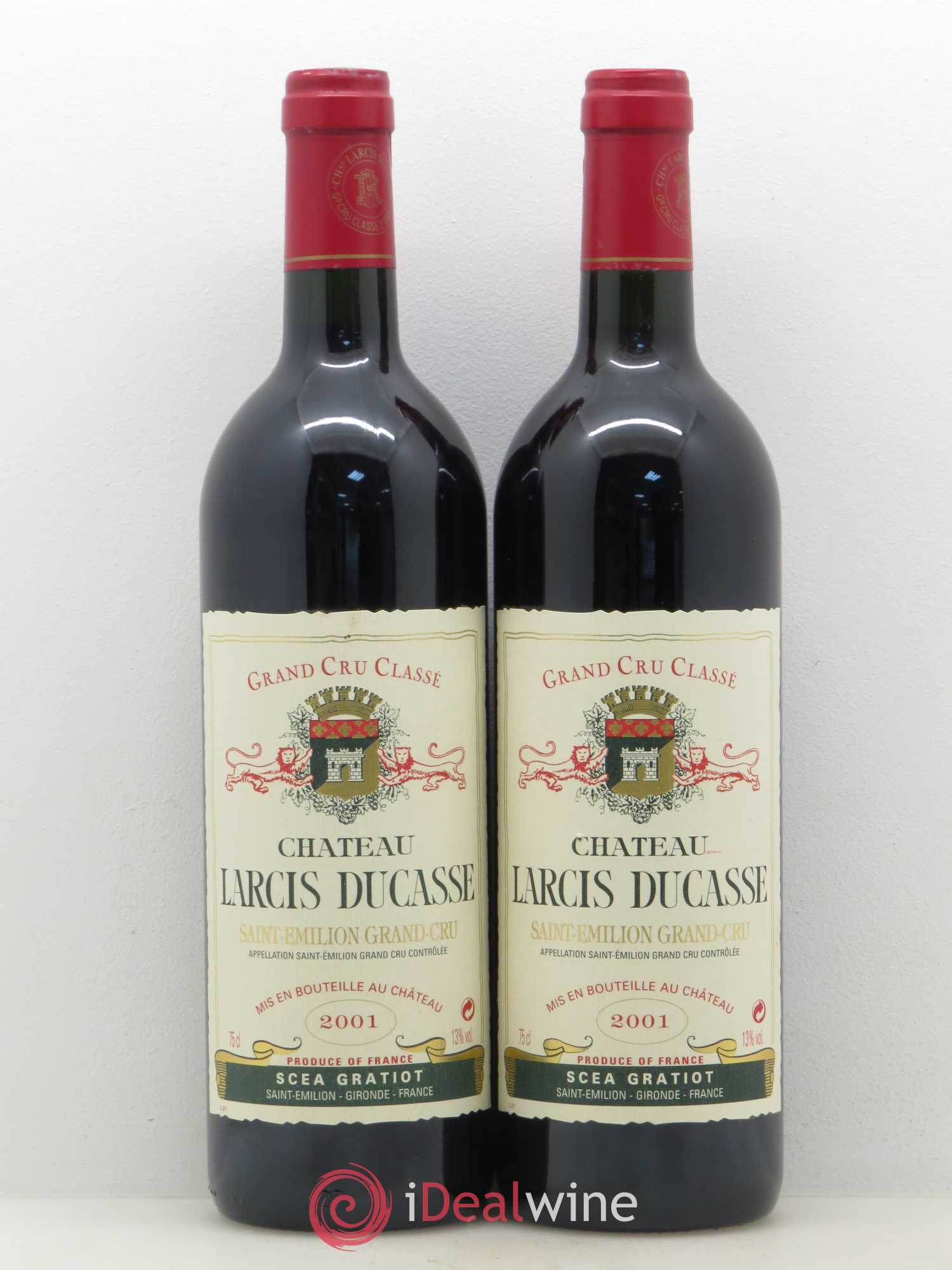 Château Larcis Ducasse 1er Grand Cru Classé B 2001 - Lot de 2 bouteilles - 0