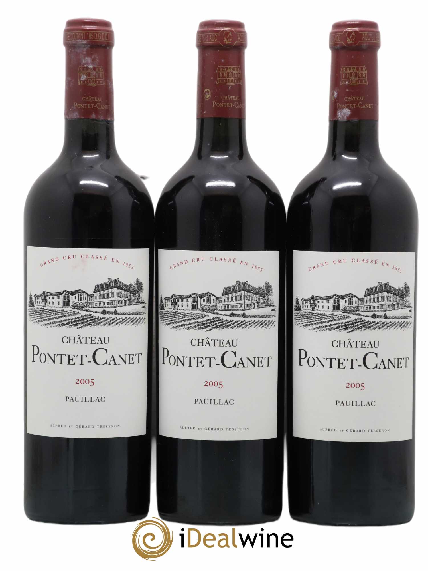 Château Pontet Canet 5ème Grand Cru Classé 2005 - Lot de 3 bouteilles - 0