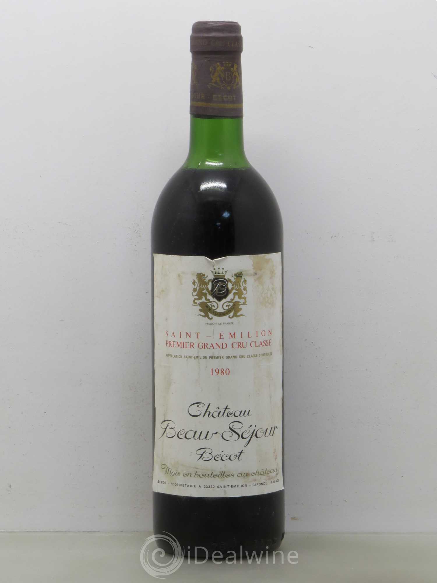 Château Beau-Séjour Bécot 1er Grand Cru Classé B 1980 - Lot de 1 bouteille - 0