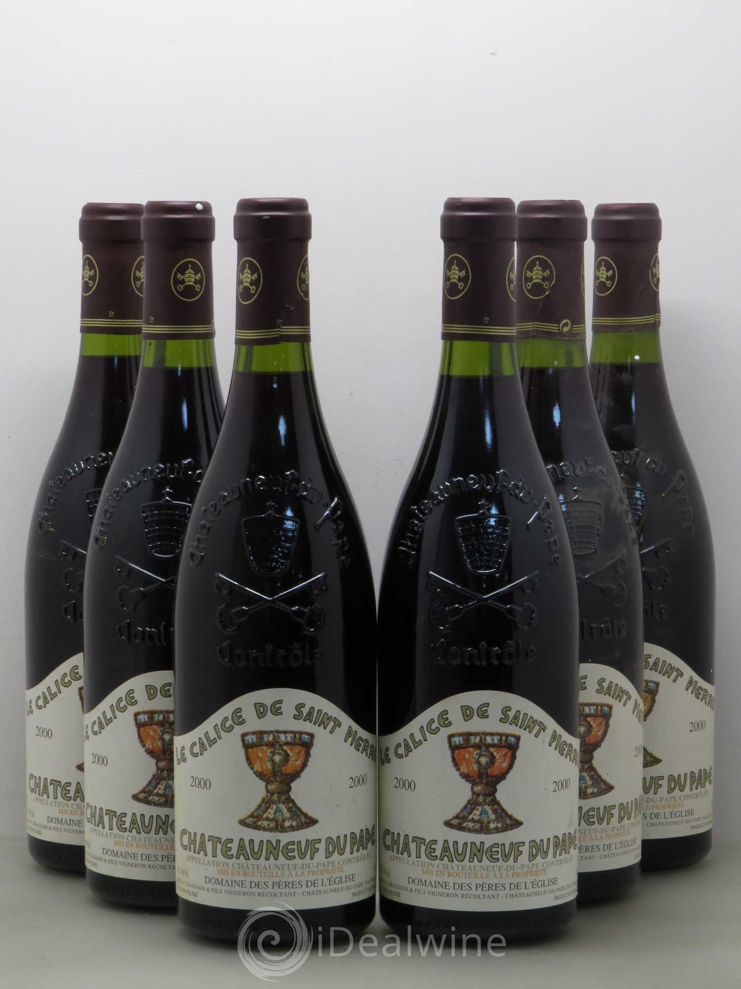 Châteauneuf-du-Pape Domaine des Pères de l'Eglise (sans prix de réserve) 2000 - Posten von 6 Flaschen - 0