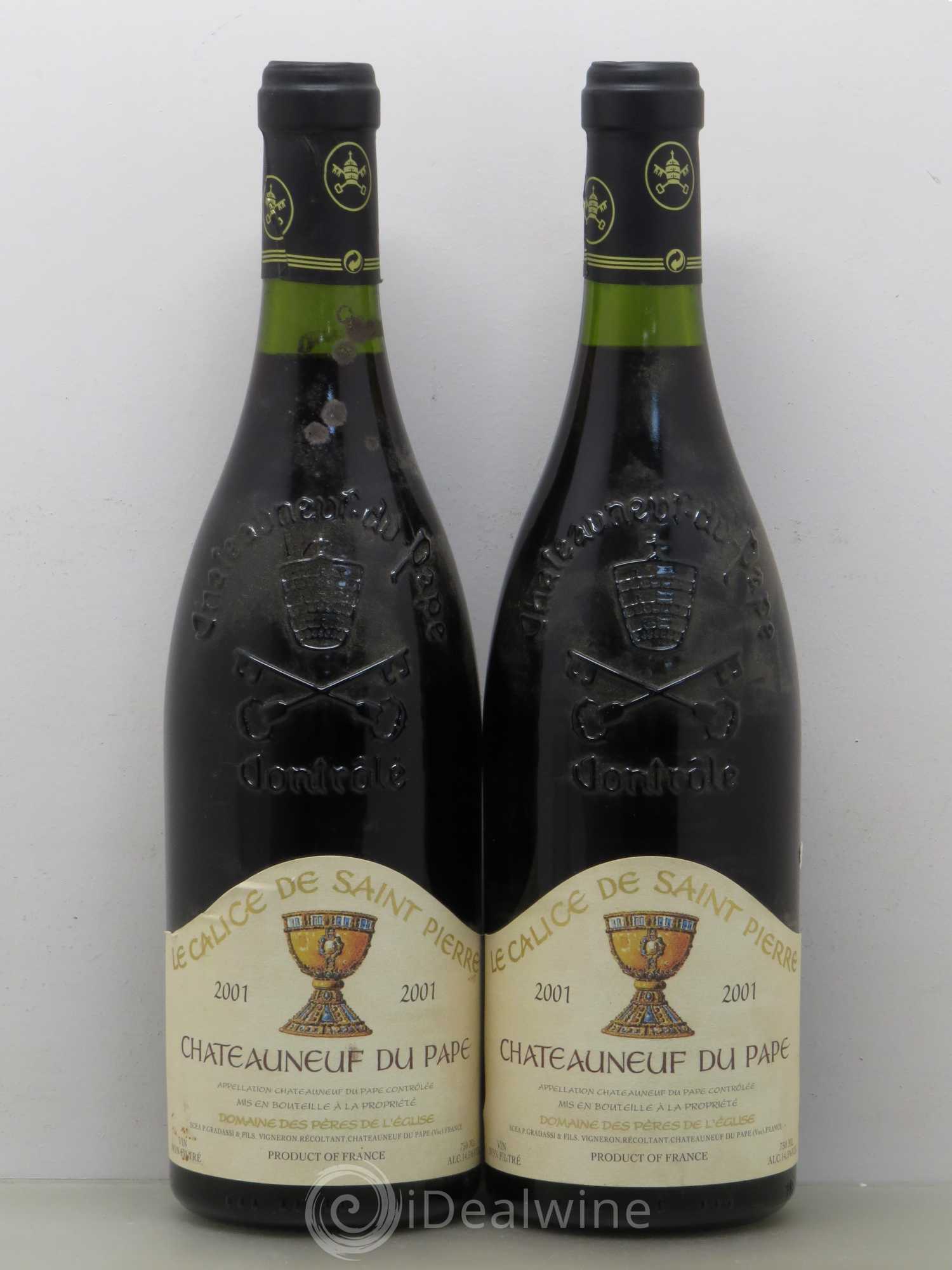 Châteauneuf-du-Pape Domaine des Pères de l'Eglise (sans prix de réserve) 2001 - Posten von 2 Flaschen - 0