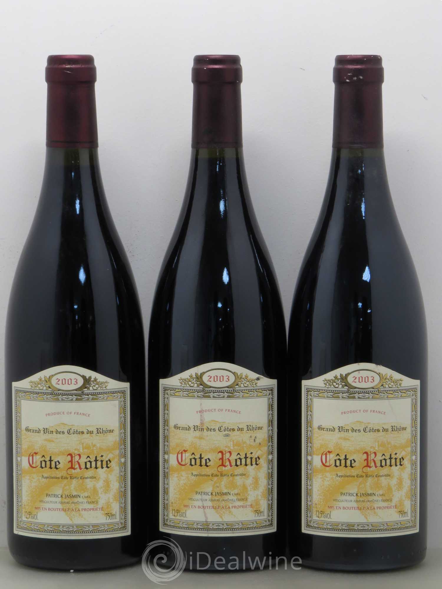 Côte-Rôtie Jasmin (Domaine) (sans prix de réserve) 2003 - Lot de 3 bouteilles - 0