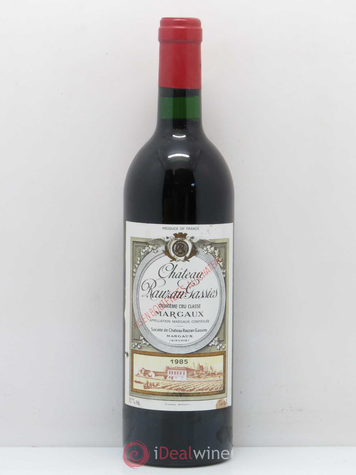 Château Rauzan-Gassies 2ème Grand Cru Classé 1985 - Lot de 1 bouteille - 0