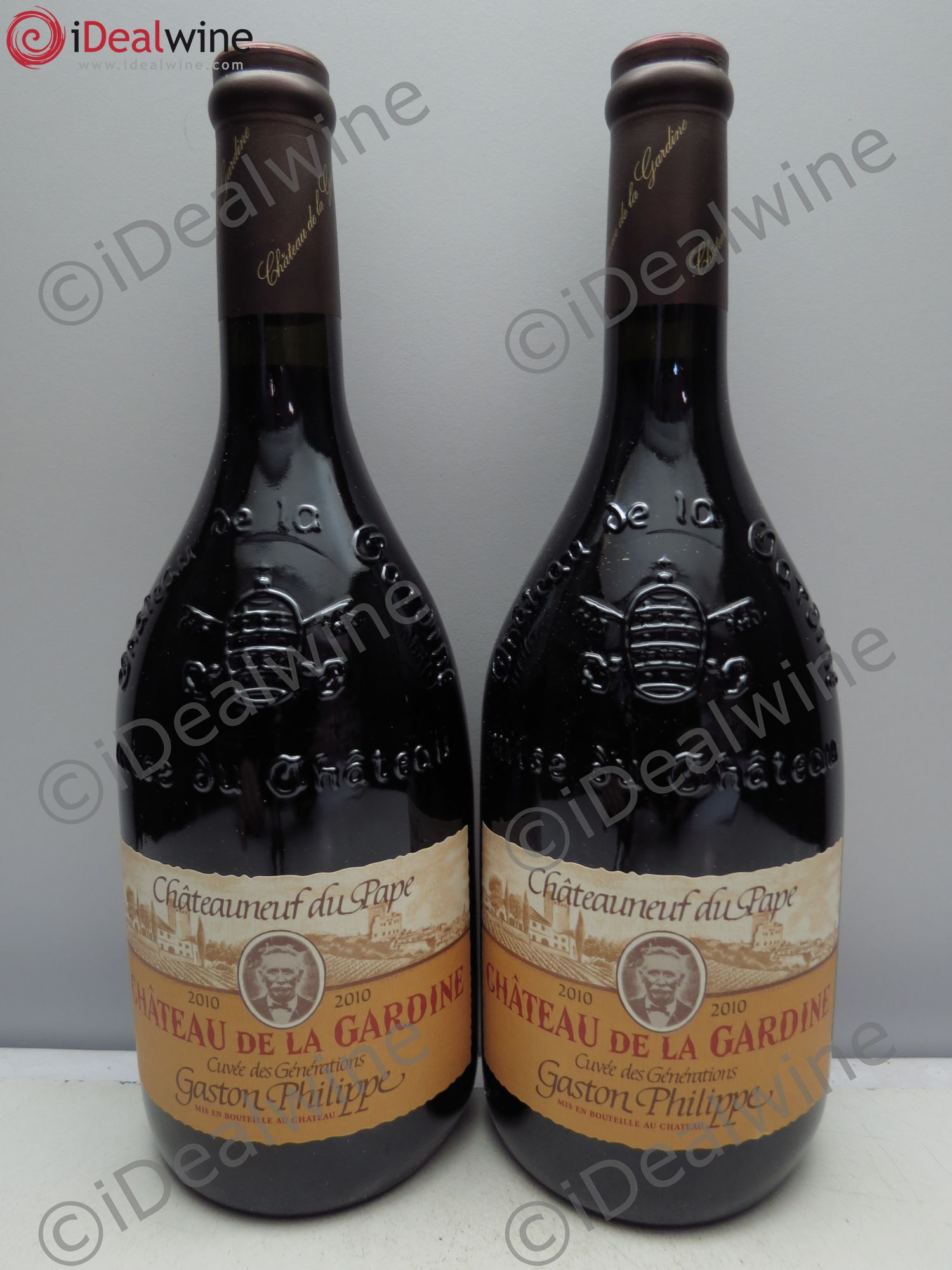 Châteauneuf-du-Pape Château de La Gardine Cuvée des Générations Gaston Philippe Famille Brunel 2010 - Lot de 2 bouteilles - 0