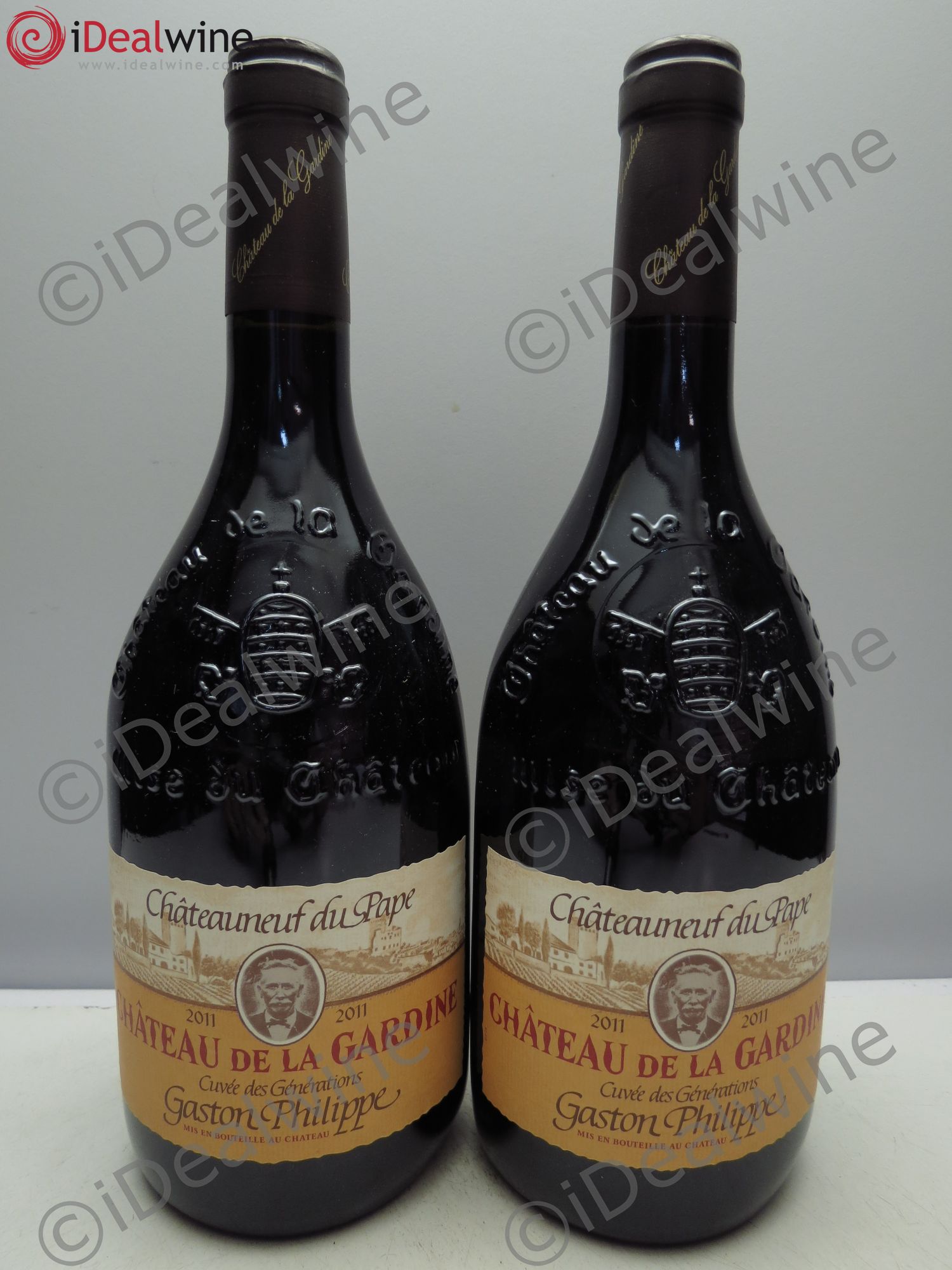Châteauneuf-du-Pape Château de La Gardine Cuvée des Générations Gaston Philippe Famille Brunel 2011 - Lot de 2 bouteilles - 0