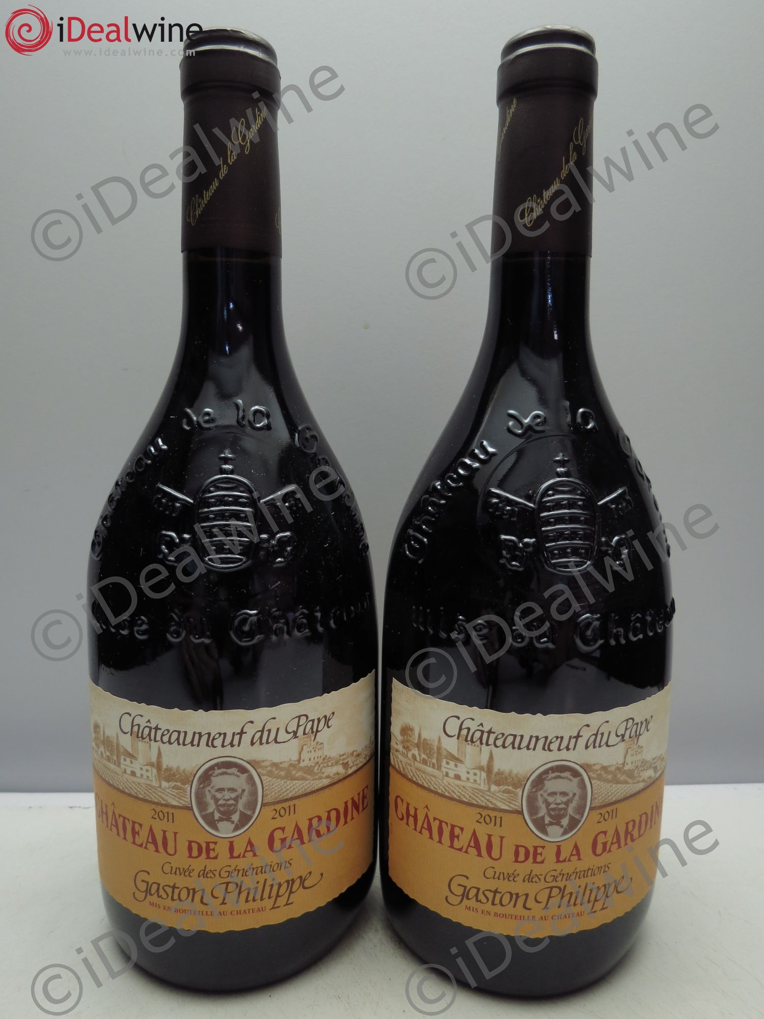 Châteauneuf-du-Pape Château de La Gardine Cuvée des Générations Gaston Philippe Famille Brunel 2011 - Lot de 2 bouteilles - 0