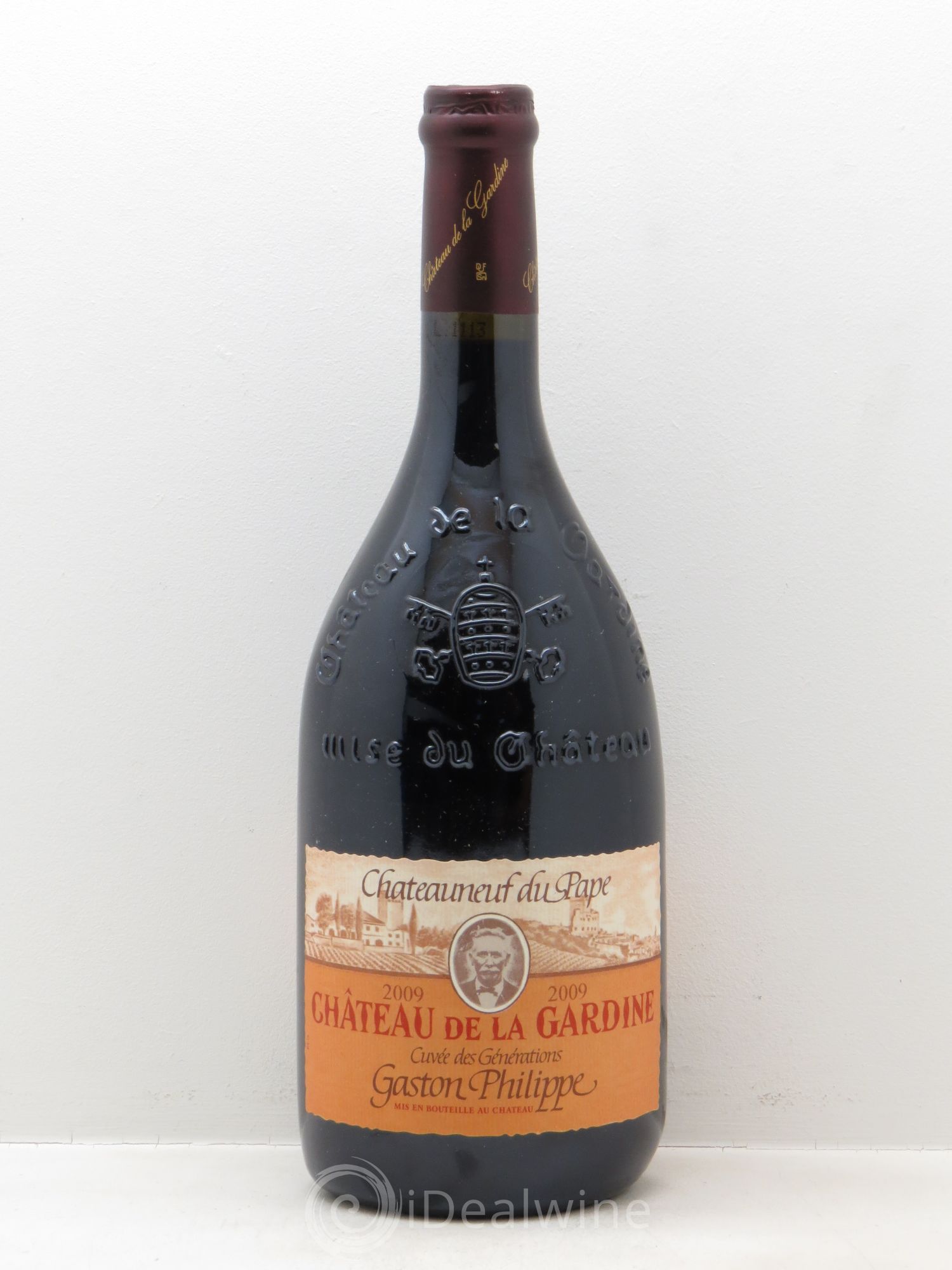 Châteauneuf-du-Pape Château de La Gardine Cuvée des Générations Gaston Philippe Famille Brunel (sans prix de réserve / no reserve) 2009 - Posten von 1 Flasche - 0
