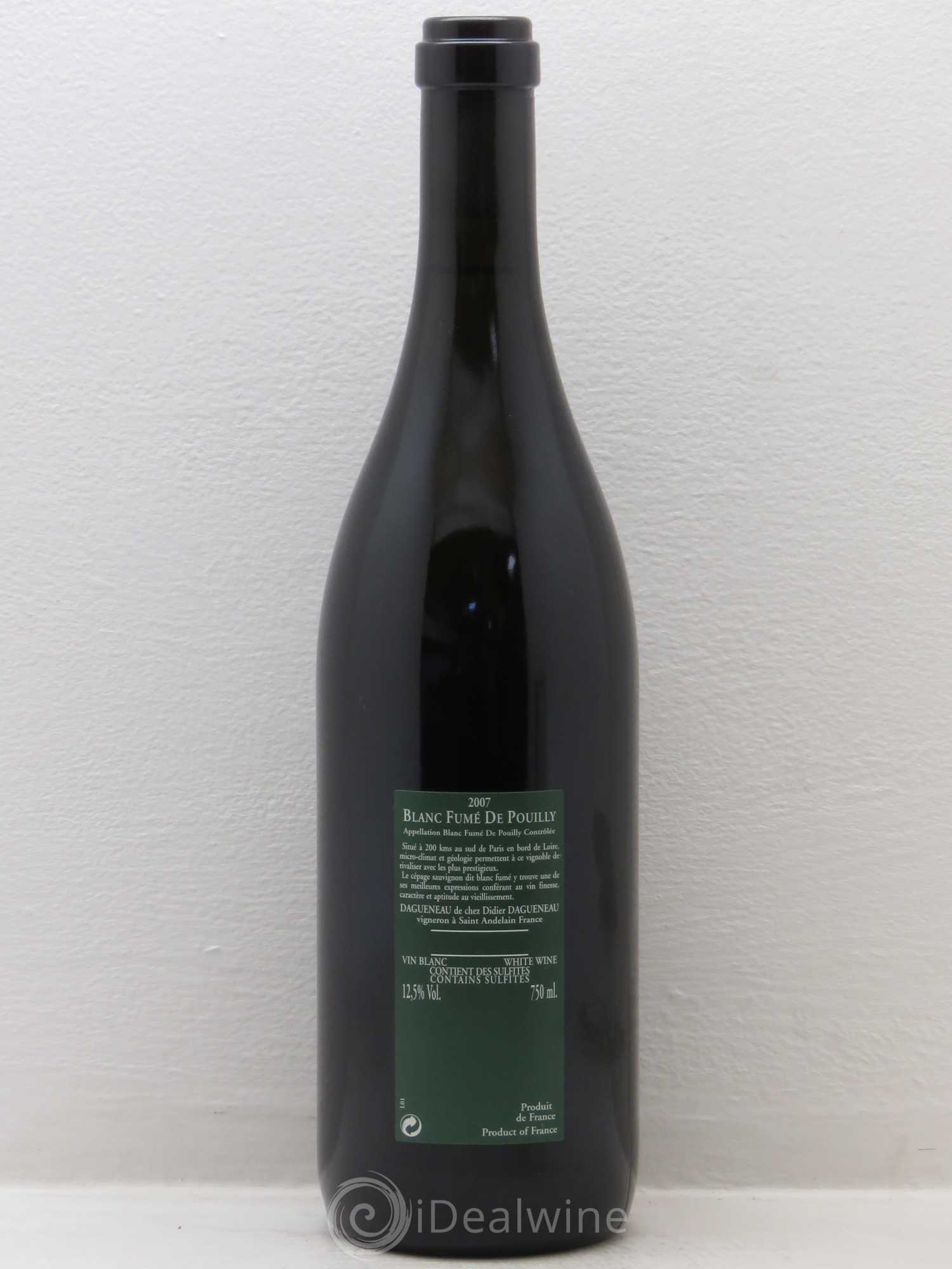 Vin de France (anciennement Pouilly-Fumé) Silex Dagueneau (Domaine Didier - Louis-Benjamin) 2007 - Lot de 1 bouteille - 1