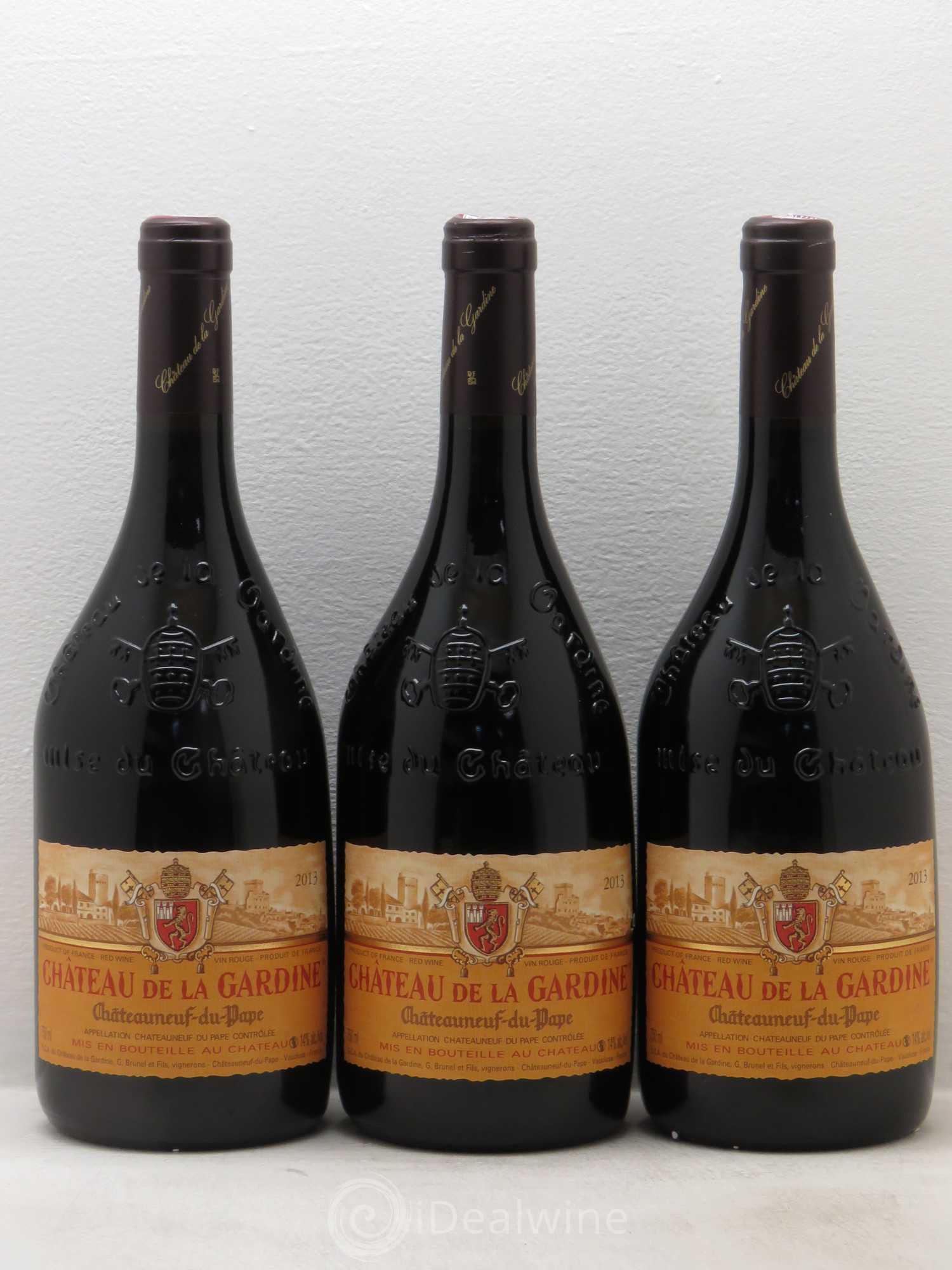 Châteauneuf-du-Pape Château de La Gardine Famille Brunel (sans prix de réserve) 2013 - Lot de 3 bouteilles - 0
