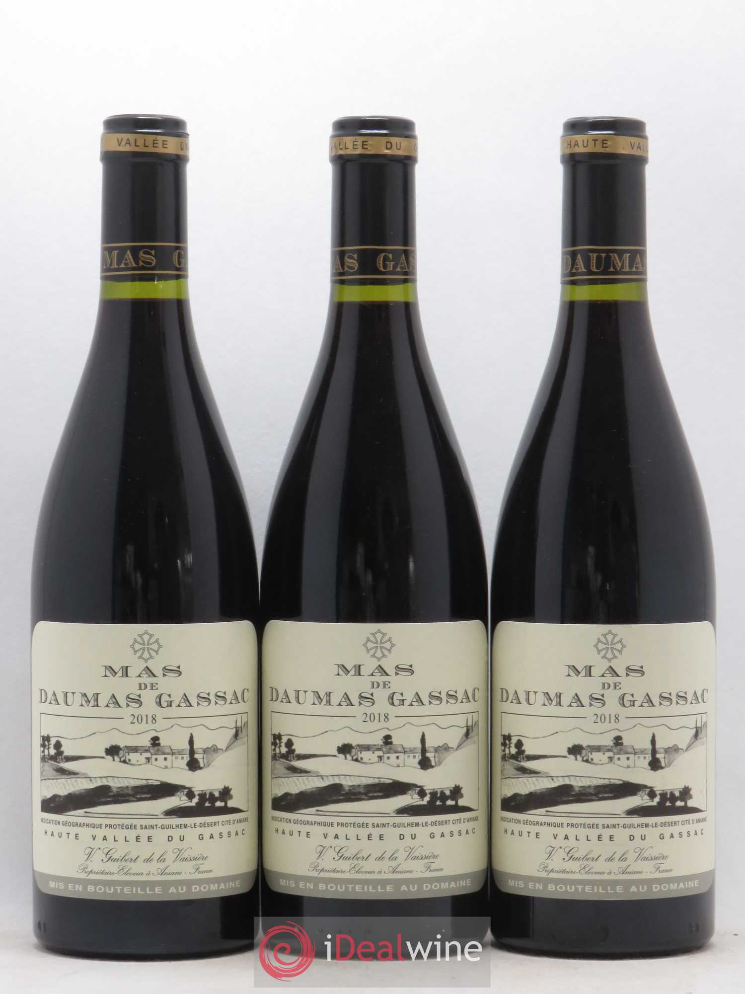 Saint-Guilhem-le-Désert - Cité d'Aniane Mas Daumas Gassac Famille Guibert de La Vaissière 2018 - Lot de 3 bouteilles - 0