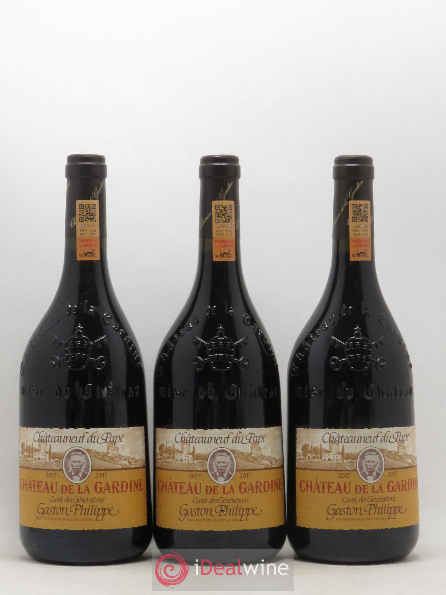 Châteauneuf-du-Pape Château de La Gardine Cuvée des Générations Gaston Philippe Famille Brunel 2017 - Lot de 6 bouteilles - 1