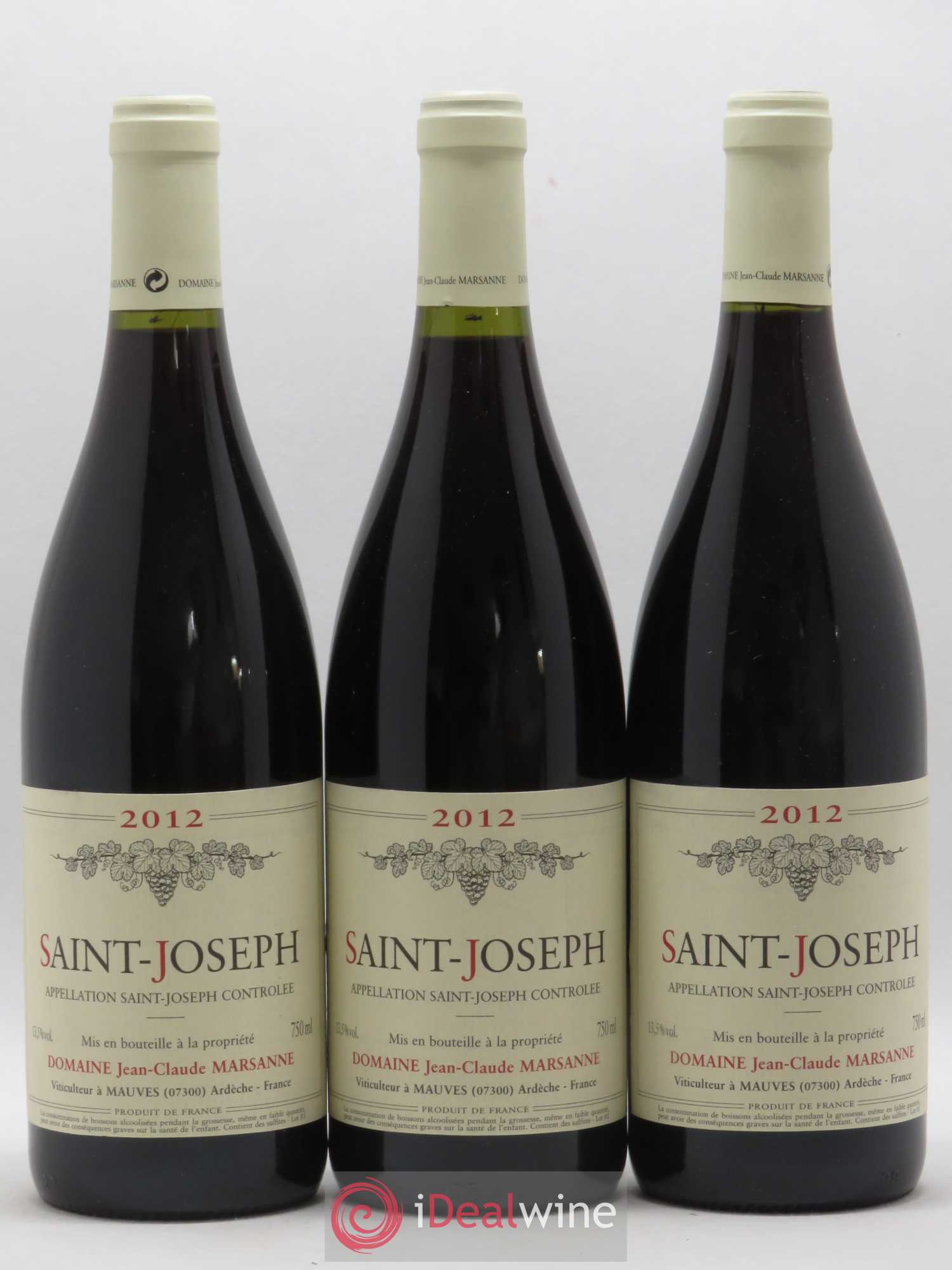 Saint-Joseph Jean-Claude Marsanne (Domaine) 2012 - Lot de 3 bouteilles - 0