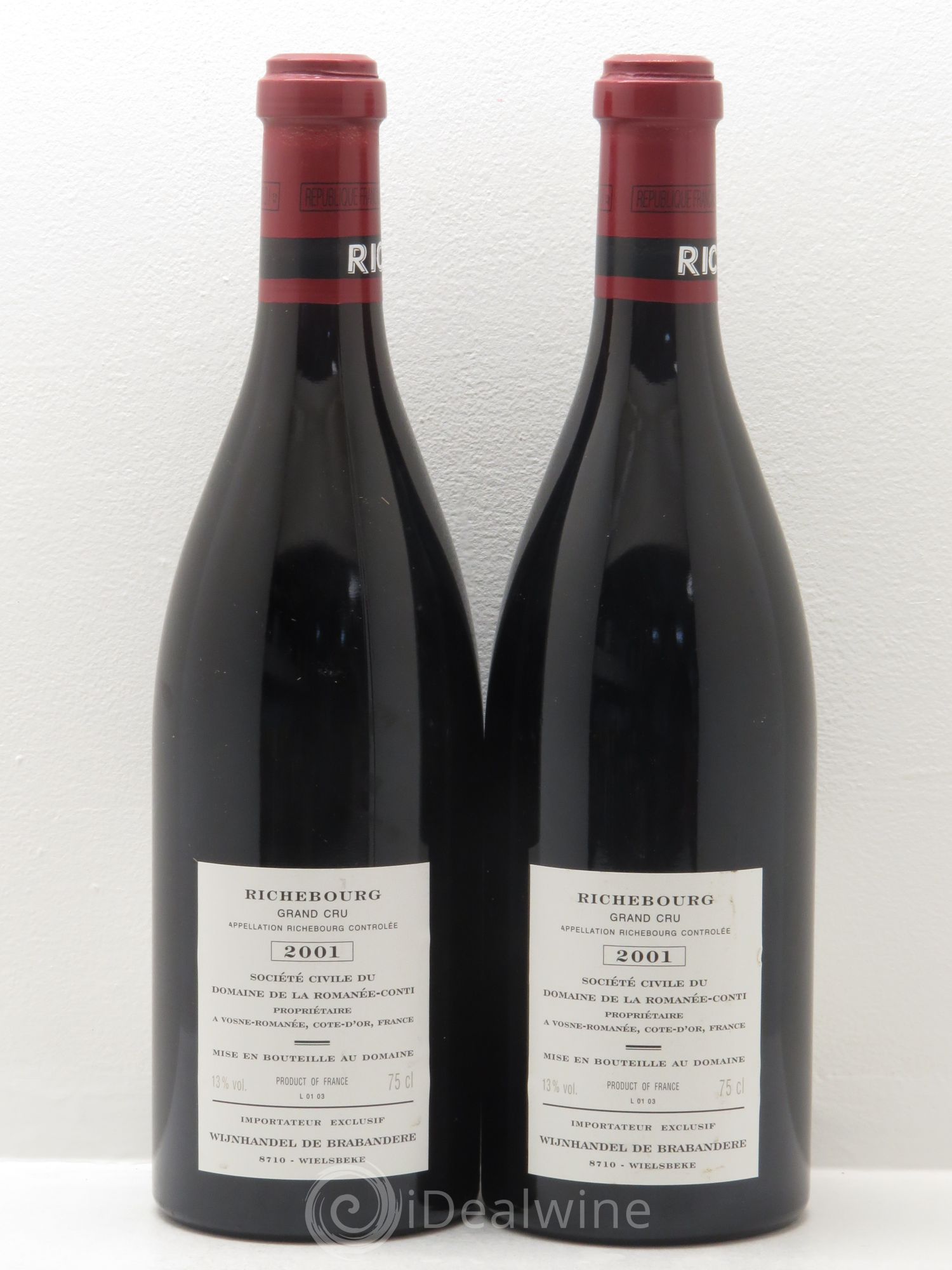 Richebourg Grand Cru Domaine de la Romanée-Conti 2001 - Lot de 2 bouteilles - 1