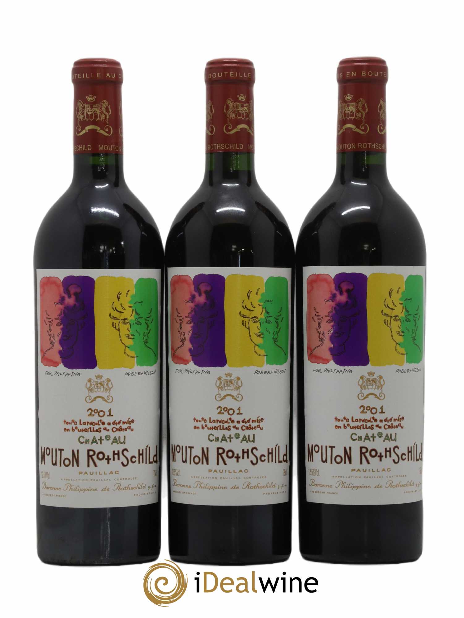 Château Mouton Rothschild 1er Grand Cru Classé 2001 - Lot de 12 bouteilles - 1