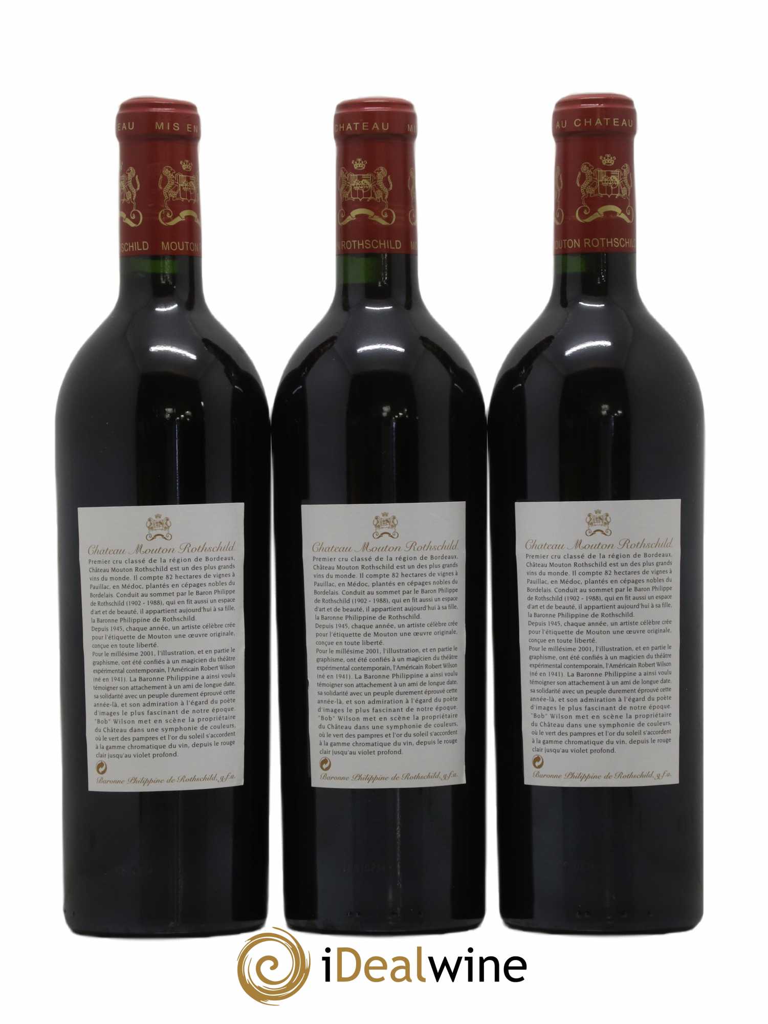 Château Mouton Rothschild 1er Grand Cru Classé 2001 - Lot de 12 bouteilles - 2