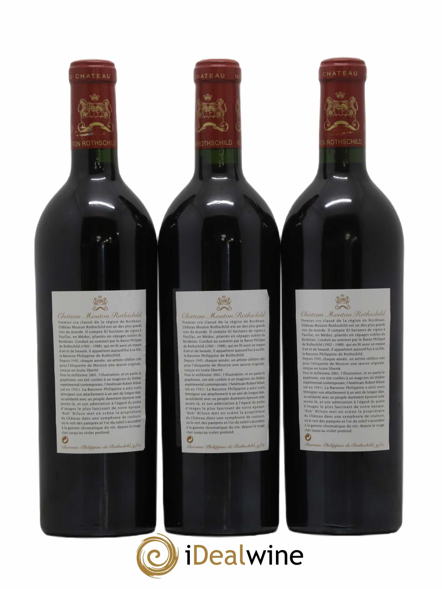 Château Mouton Rothschild 1er Grand Cru Classé 2001 - Lot de 12 bouteilles - 6