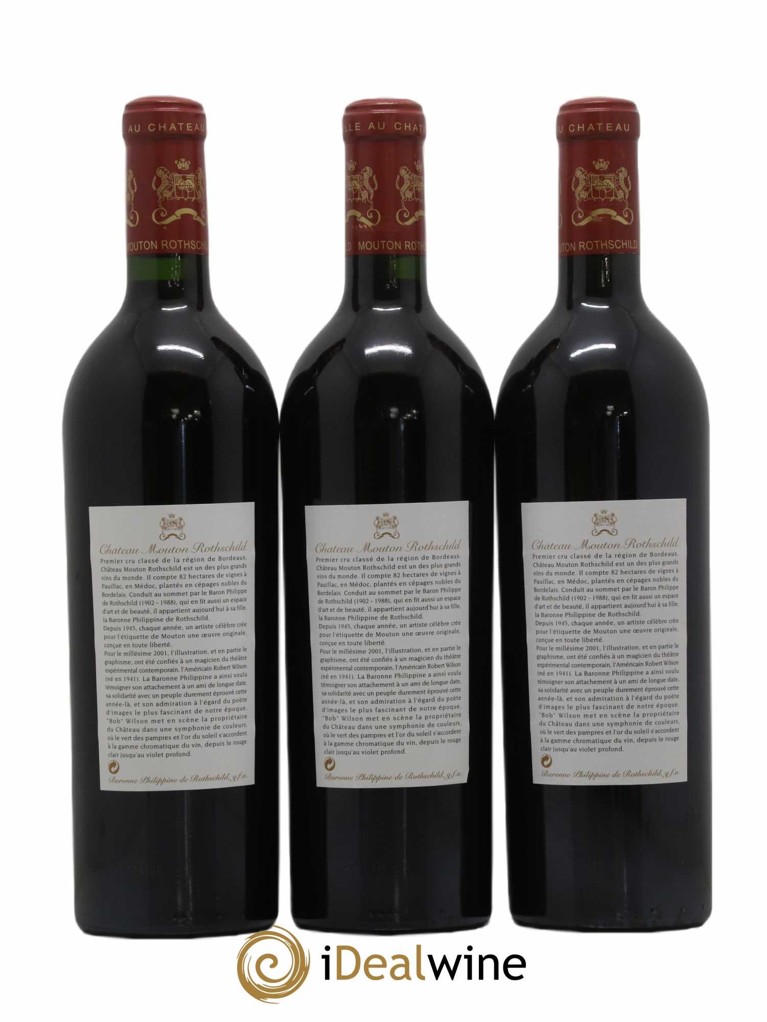 Château Mouton Rothschild 1er Grand Cru Classé 2001 - Lot de 12 bouteilles - 8