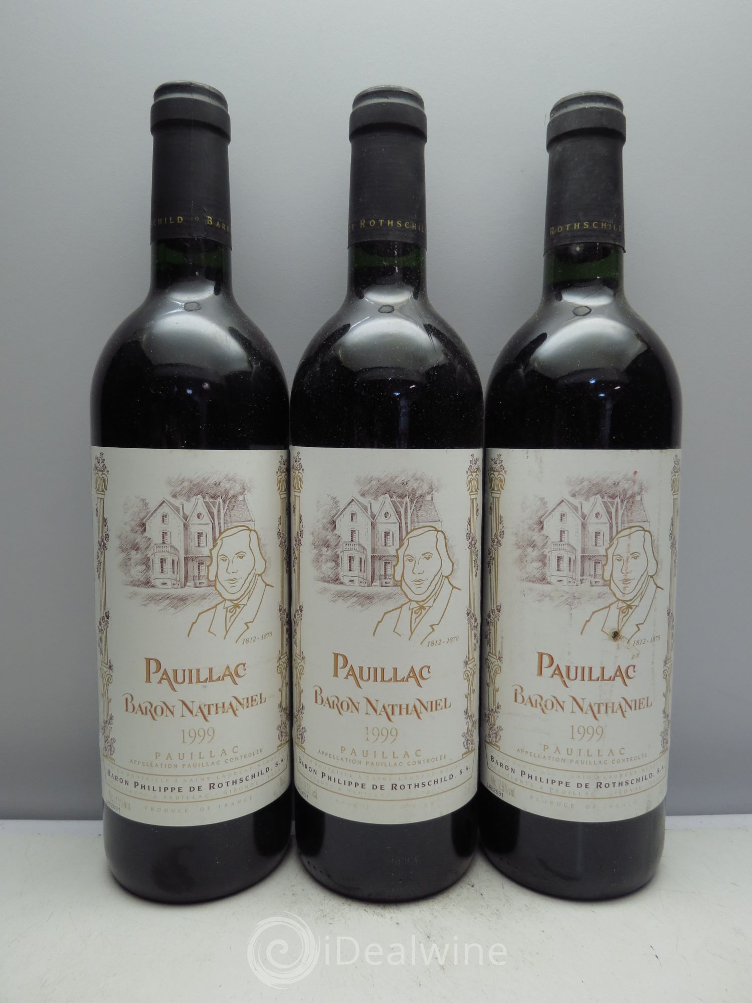 Pauillac Nathaniel Baron Philippe de Rothschild 1999 - Lot de 3 bouteilles - 0