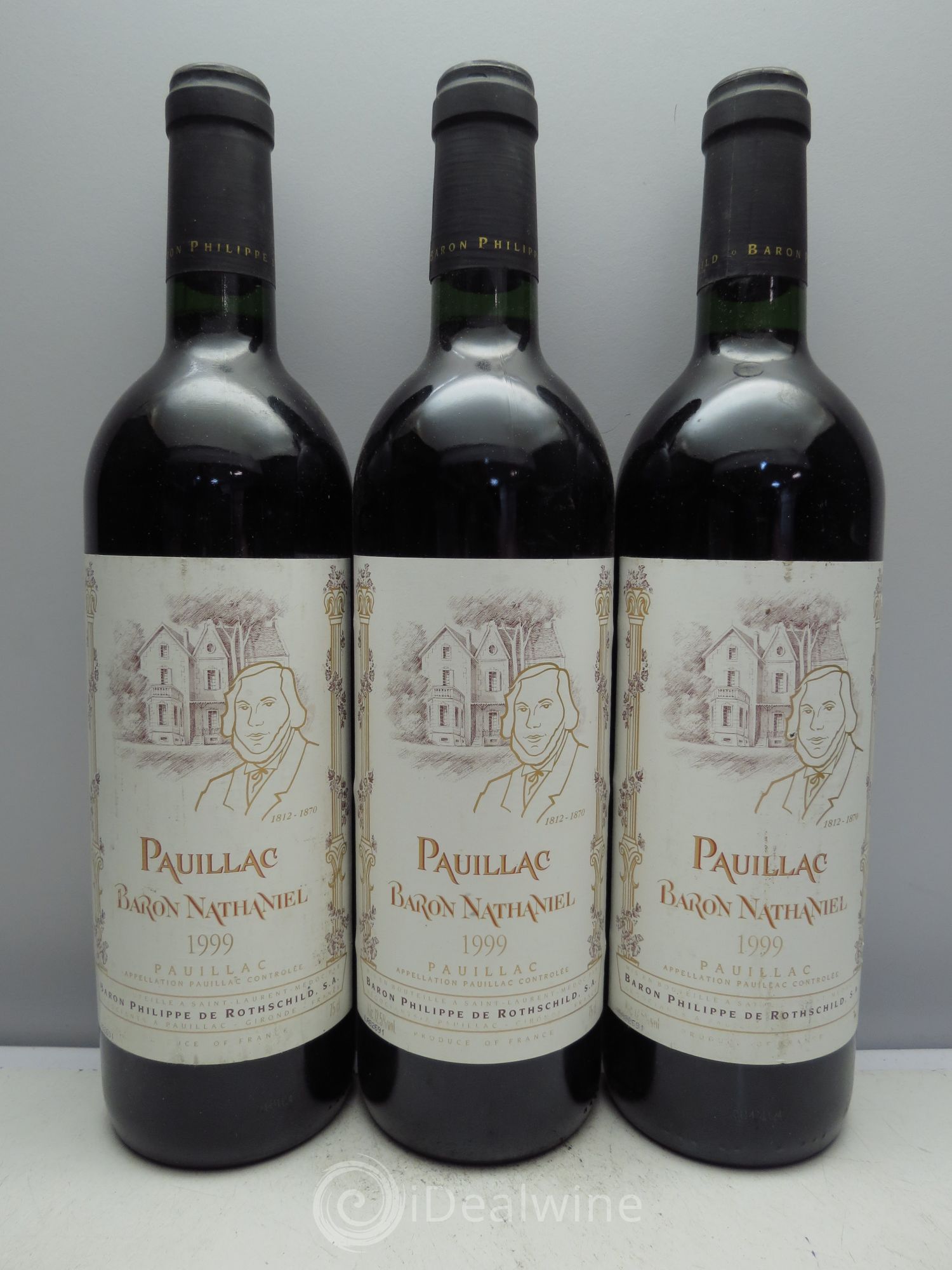 Pauillac Nathaniel Baron Philippe de Rothschild 1999 - Lot de 3 bouteilles - 0