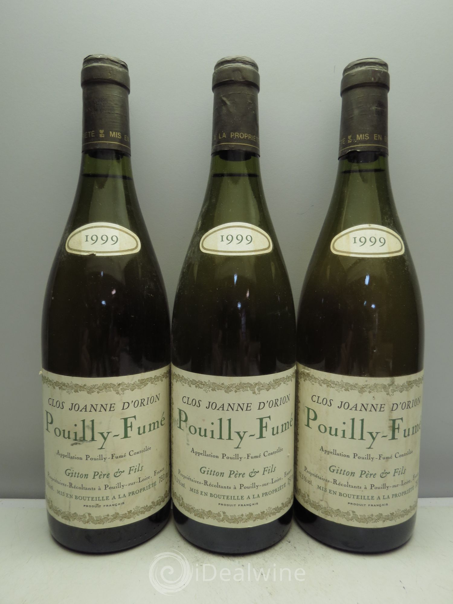 Pouilly-Fumé Clos Joanne d'Orion Gitton Père et Fils 1999 - Posten von 3 Flaschen - 0
