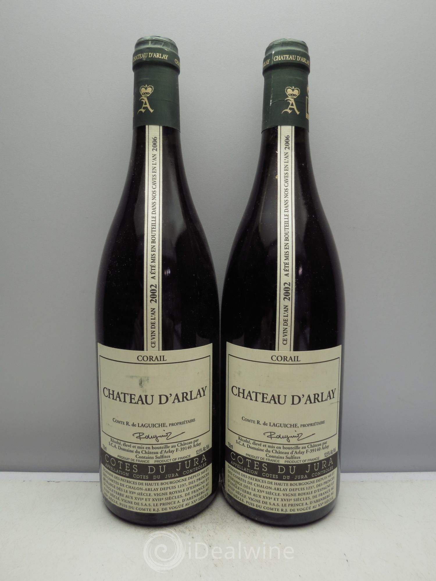 Côtes du Jura Château d'Arlay Corail Comte R de Laguiche 2002 - Lot de 2 bouteilles - 0