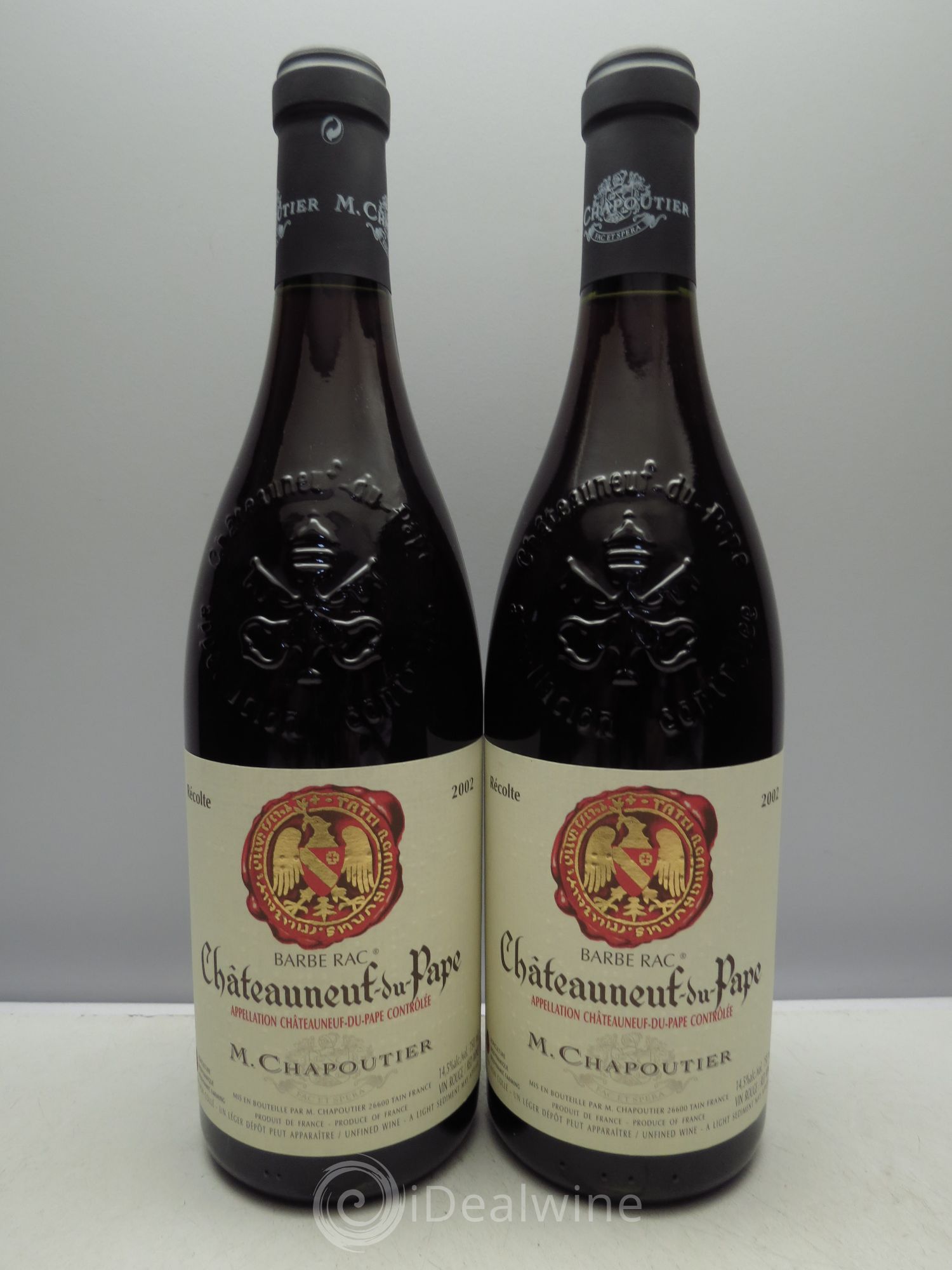 Châteauneuf-du-Pape Barbe Rac Chapoutier 2002 - Lot de 2 bouteilles - 0