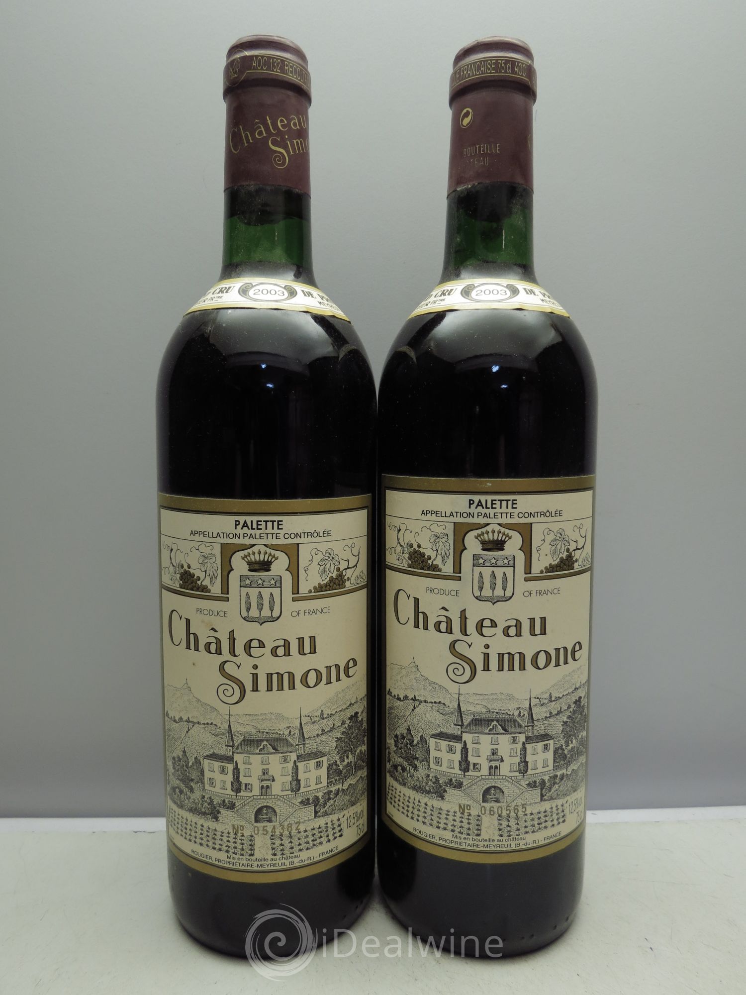 Palette Château Simone Famille Rougier 2003 - Posten von 2 Flaschen - 0