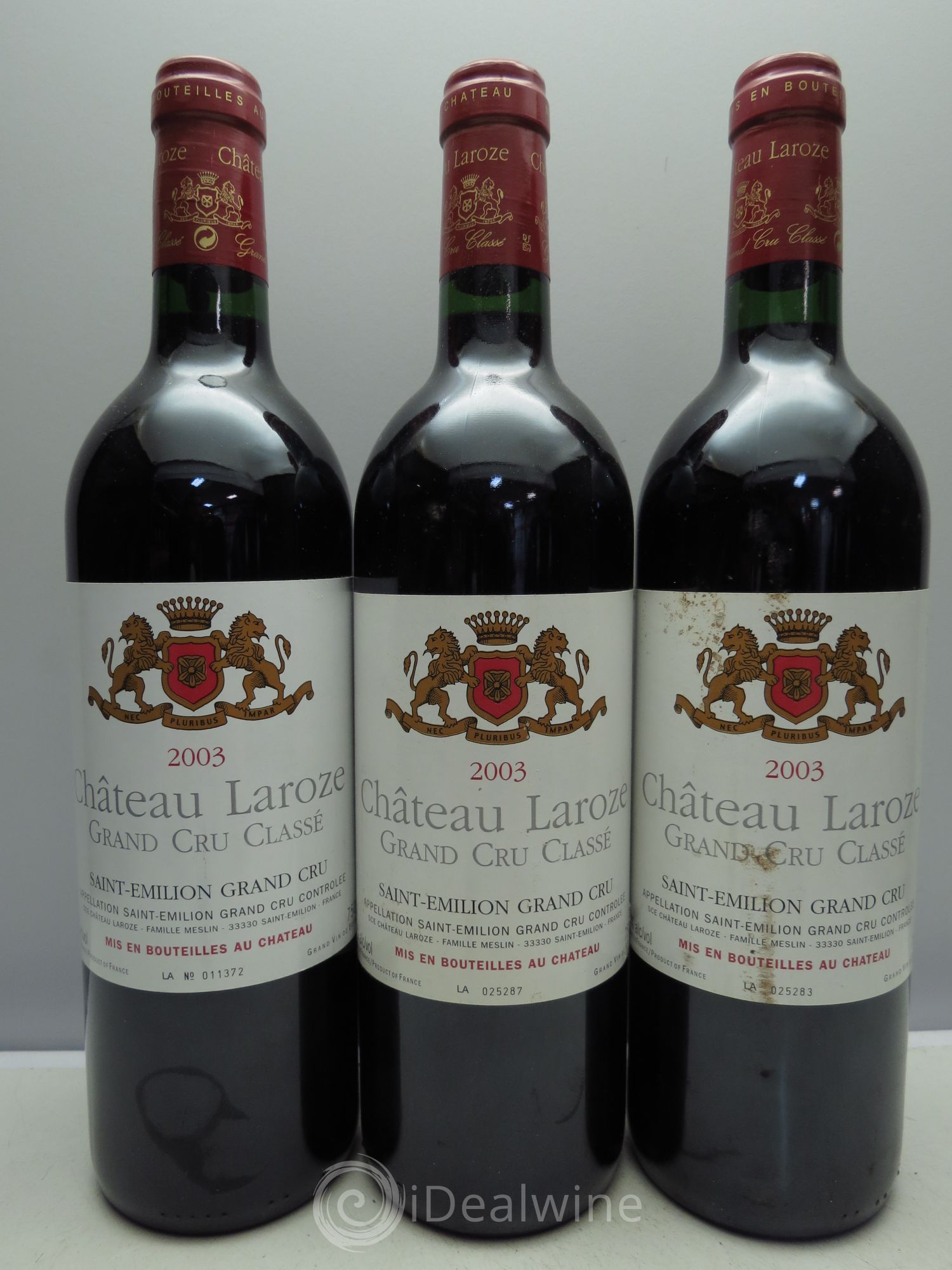 Château Laroze Grand Cru Classé 2003 - Lot de 3 bouteilles - 0