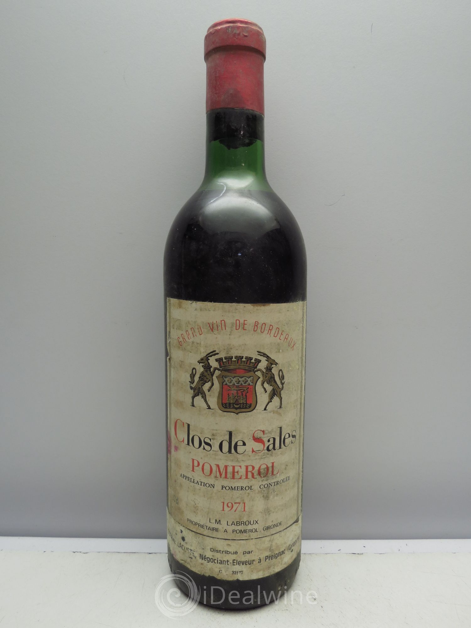 Pomerol Clos de Sales 1971 - Posten von 1 Flasche - 0