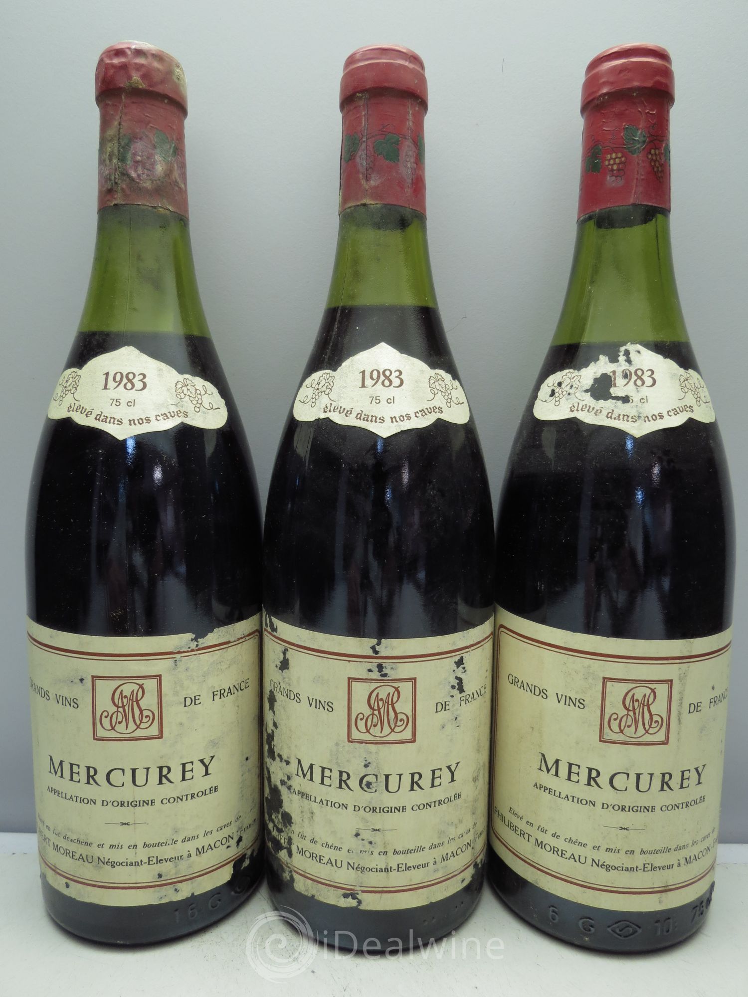 Mercurey Philibert Moreau 1983 - Lot de 3 bouteilles - 0