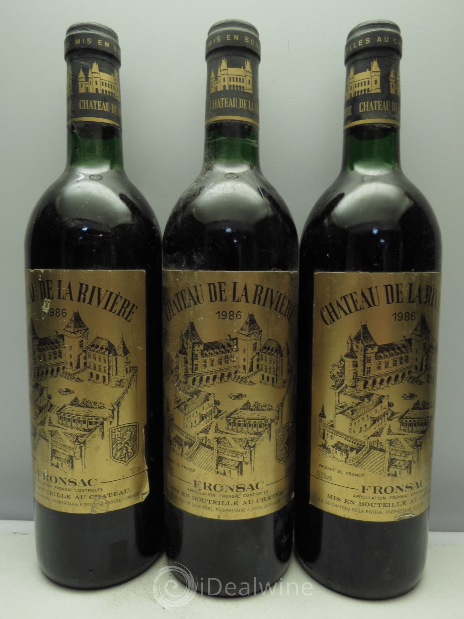 Château de La Rivière 1986 - Posten von 3 Flaschen - 0