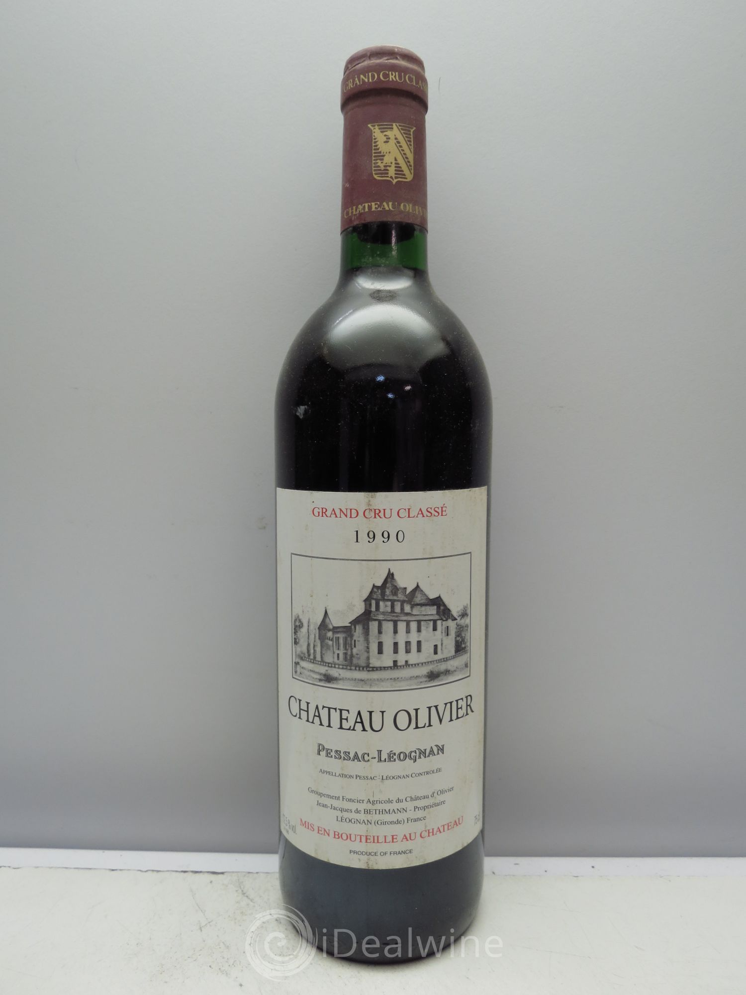 Château Olivier Cru Classé de Graves 1990 - Lot de 1 bouteille - 0