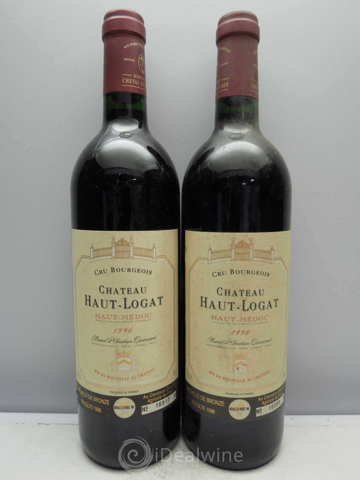 Bordeaux Haut Logat Haut Médoc 1996 - Posten von 2 Flaschen - 0