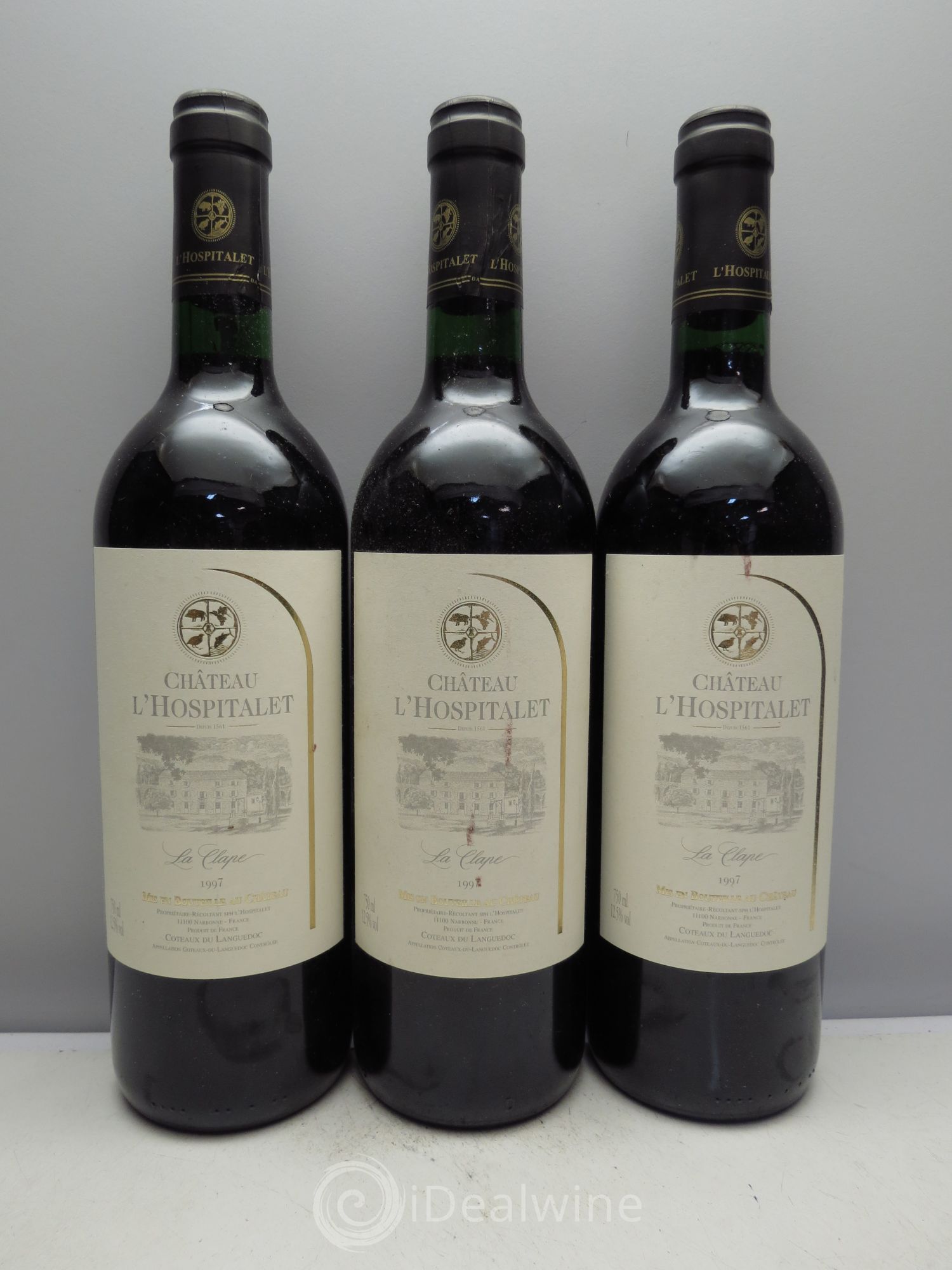 Coteaux du Languedoc l'Hospitalet la Clape 1997 - Lot de 3 bouteilles - 0