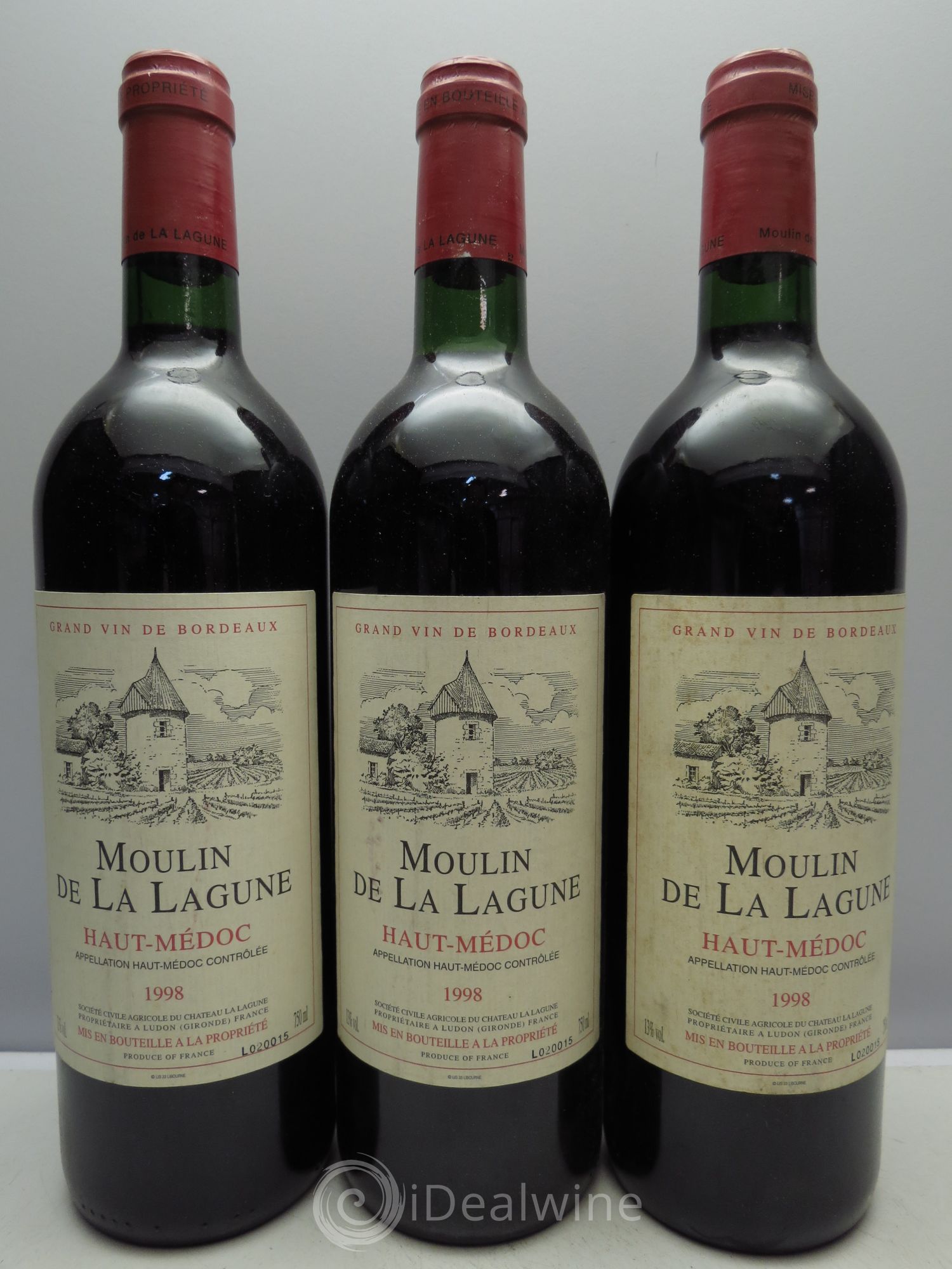 Moulin de La Lagune Second Vin 1998 - Lot de 3 bouteilles - 0