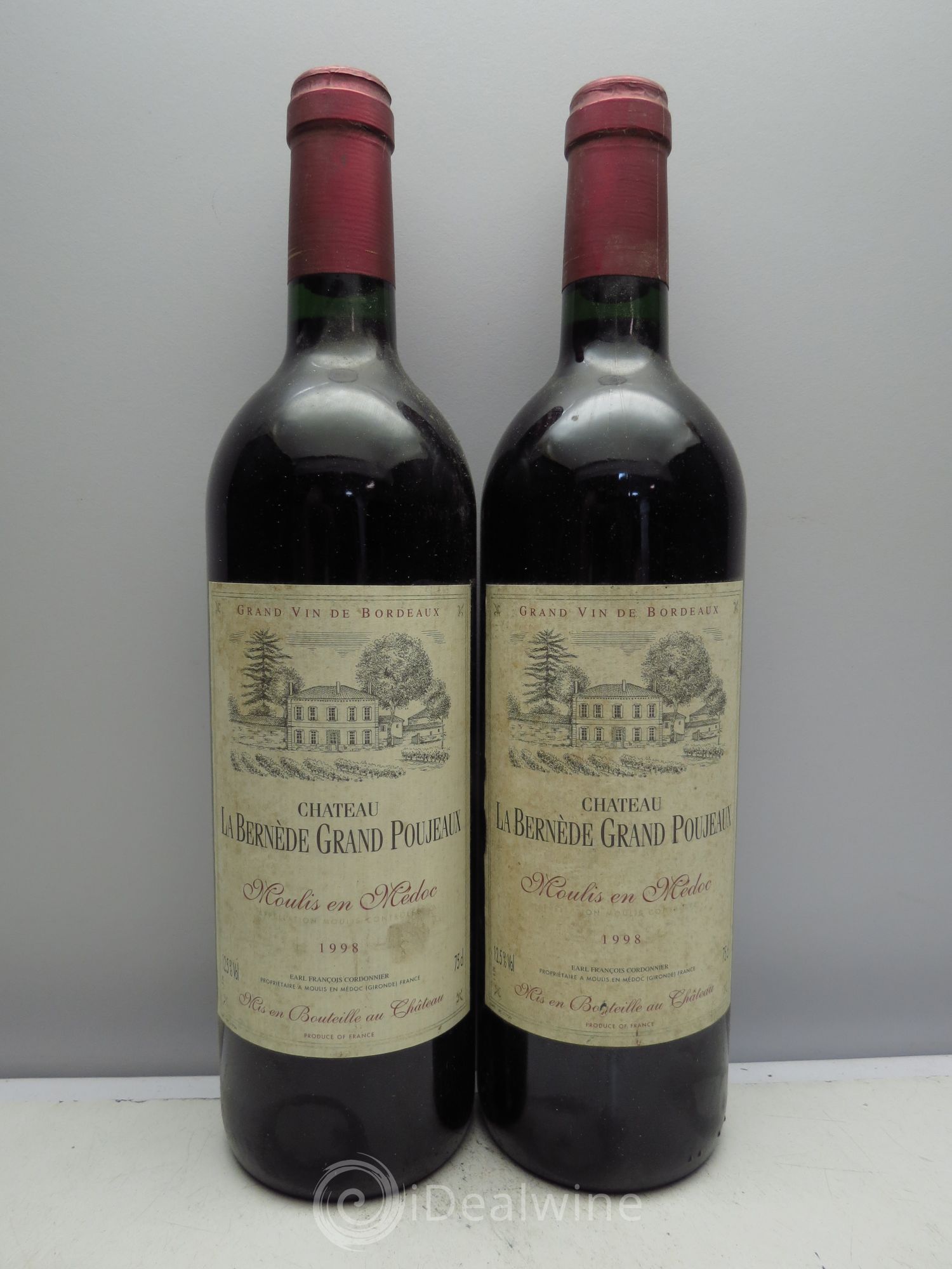 Château Moulis la Bernède Grand Poujeaux 1998 - Posten von 2 Flaschen - 0