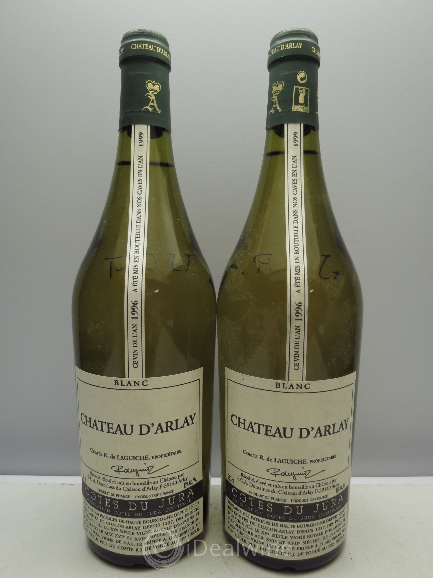 Arbois Château d'Arlay Comte R de Laguiche 1996 - Lot de 2 bouteilles - 0