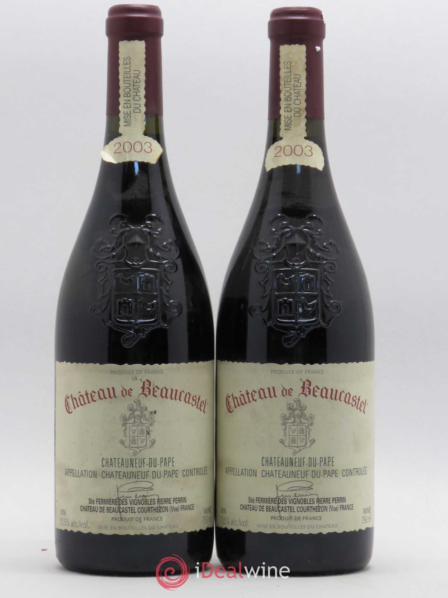 Châteauneuf-du-Pape Château de Beaucastel Famille Perrin 2003 - Lot de 2 bouteilles - 0