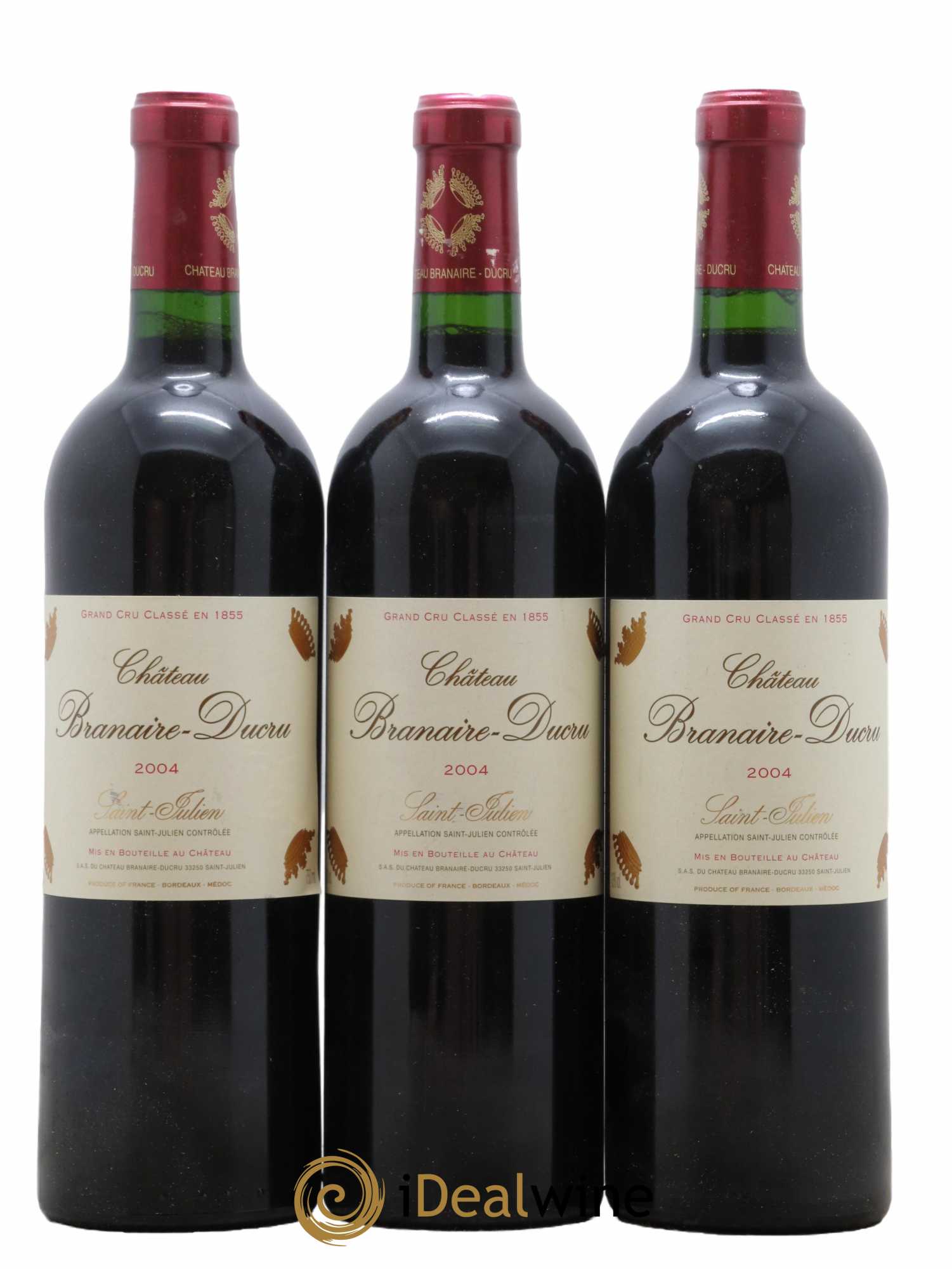 Château Branaire Ducru 4ème Grand Cru Classé 2004 - Lot de 3 bouteilles - 0