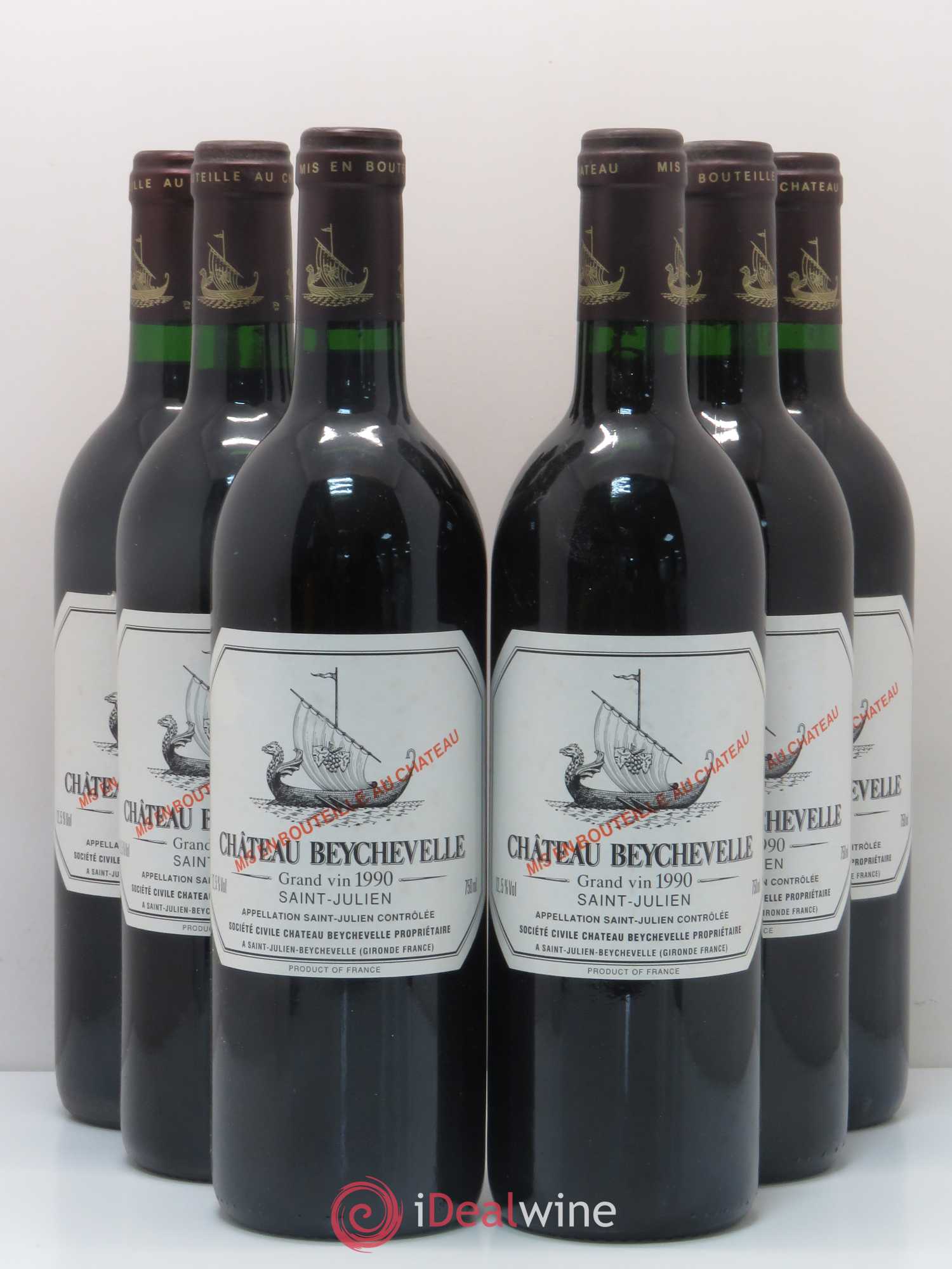 Château Beychevelle 4ème Grand Cru Classé 1990 - Lot de 6 bouteilles - 0